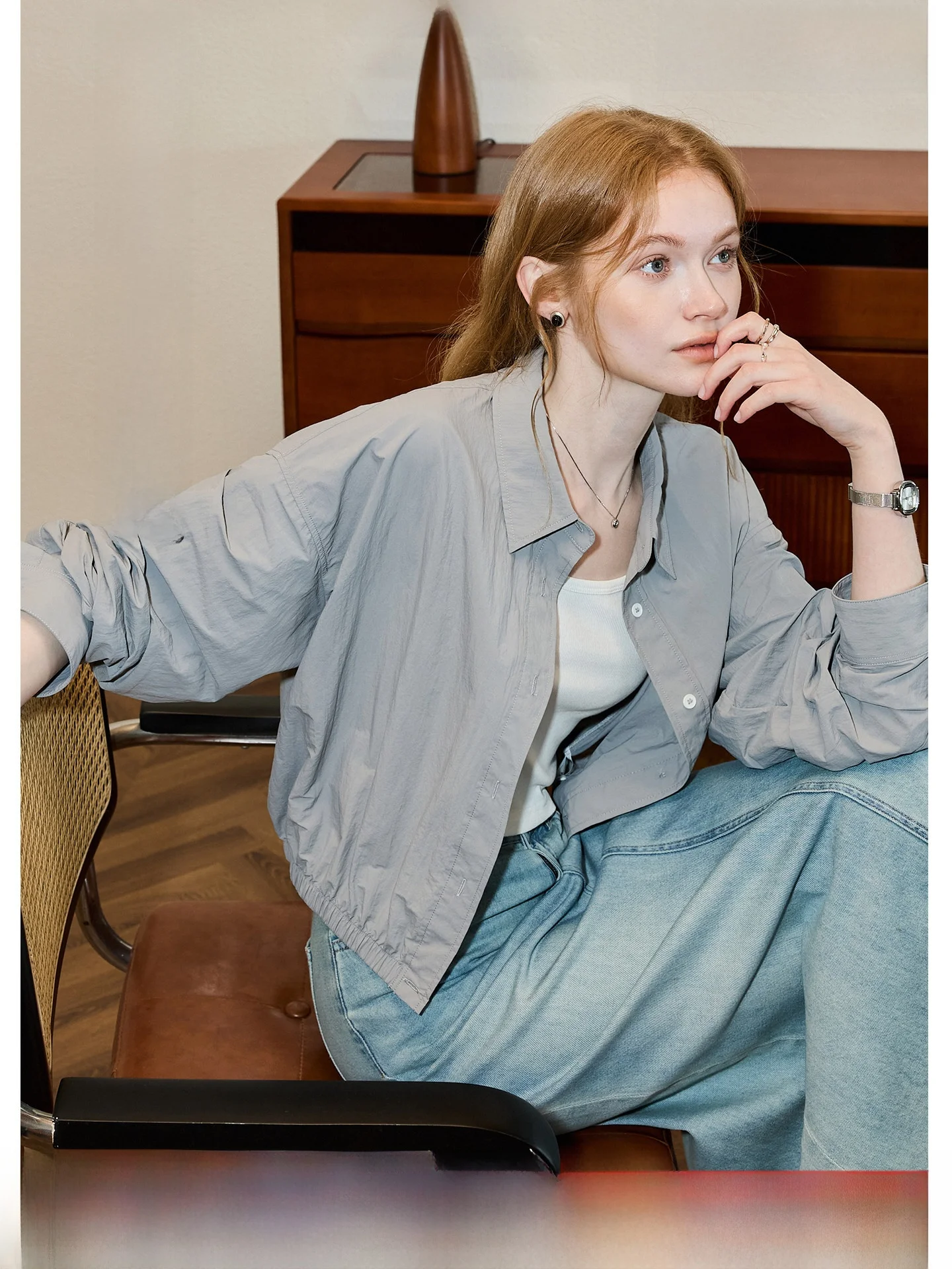 KUHNMARVIN Sweet Style Long Sleeve Shirt Women's Summer New Slimming Layering Tool Casual Loose Fit Button up Short Length
KUHNMARVIN Sweet Style Long Sleeve Shirt Women's Summer New Slimming Layering Tool Casual Loose Fit Button up Short Length