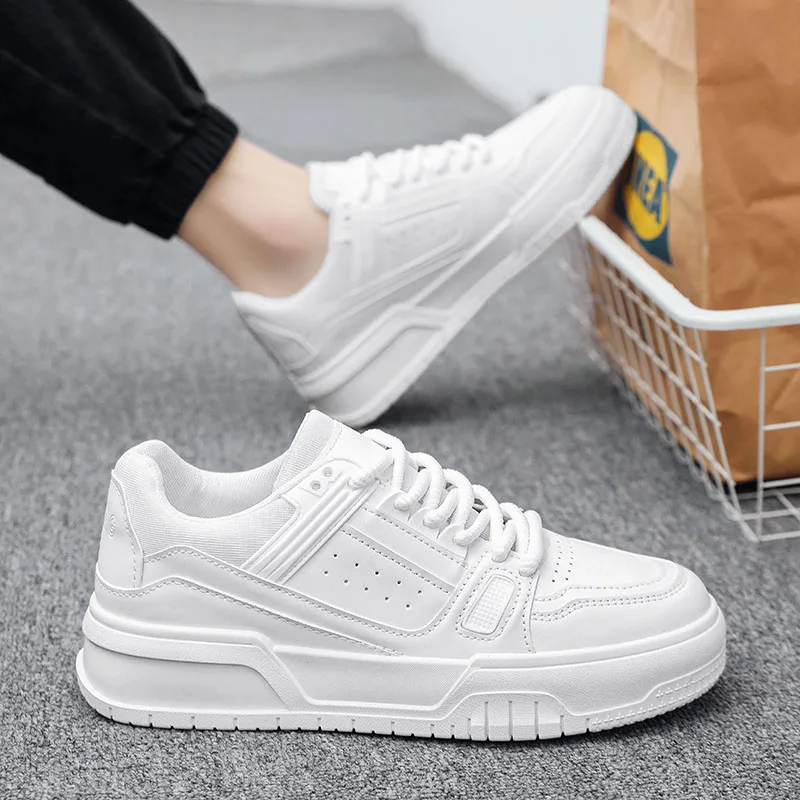 Кожаные мужские повседневные кроссовки, белые прогулочные кроссовки на платформе, легкие дышащие теннисные туфли, модная мужская спортивная обувь
Кожаные мужские повседневные кроссовки, белые прогулочные кроссовки на платформе, легкие дышащие теннисные туфли, модная мужская спортивная обувь