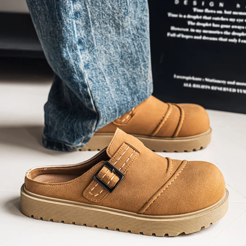 Men's Summer 2026 Casual Slip-On Anti-Slip Wear-Resistant Toe Cover Slippers round Toe Low Heel Rubber Outsole
Men's Summer 2026 Casual Slip-On Anti-Slip Wear-Resistant Toe Cover Slippers round Toe Low Heel Rubber Outsole