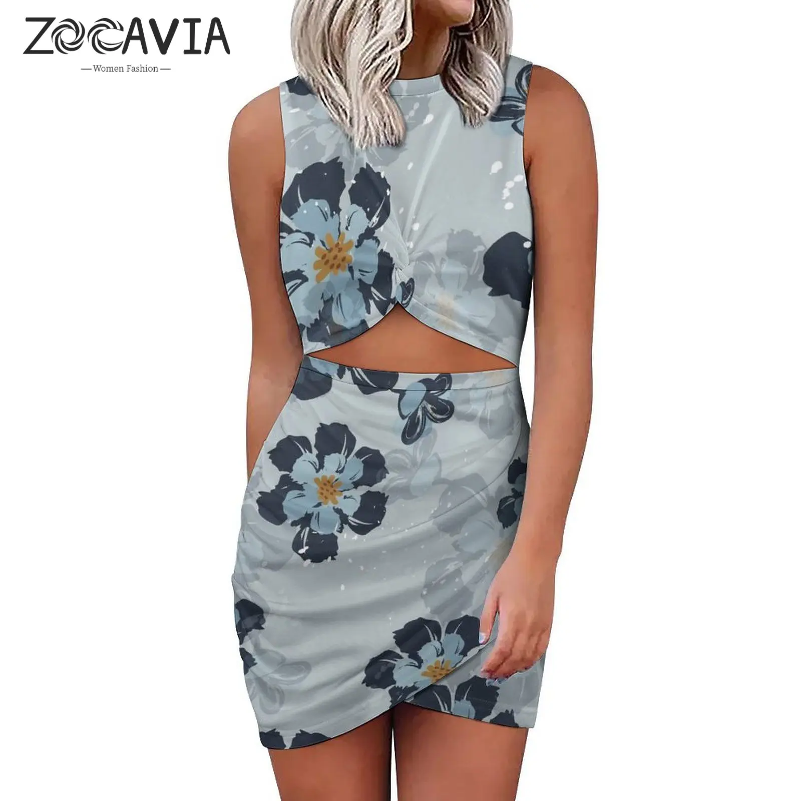 Women's Umbilical Cross Fit Wrap Hip Dress Sexy Sleeveless Dress Flower Pattern
Women's Umbilical Cross Fit Wrap Hip Dress Sexy Sleeveless Dress Flower Pattern
