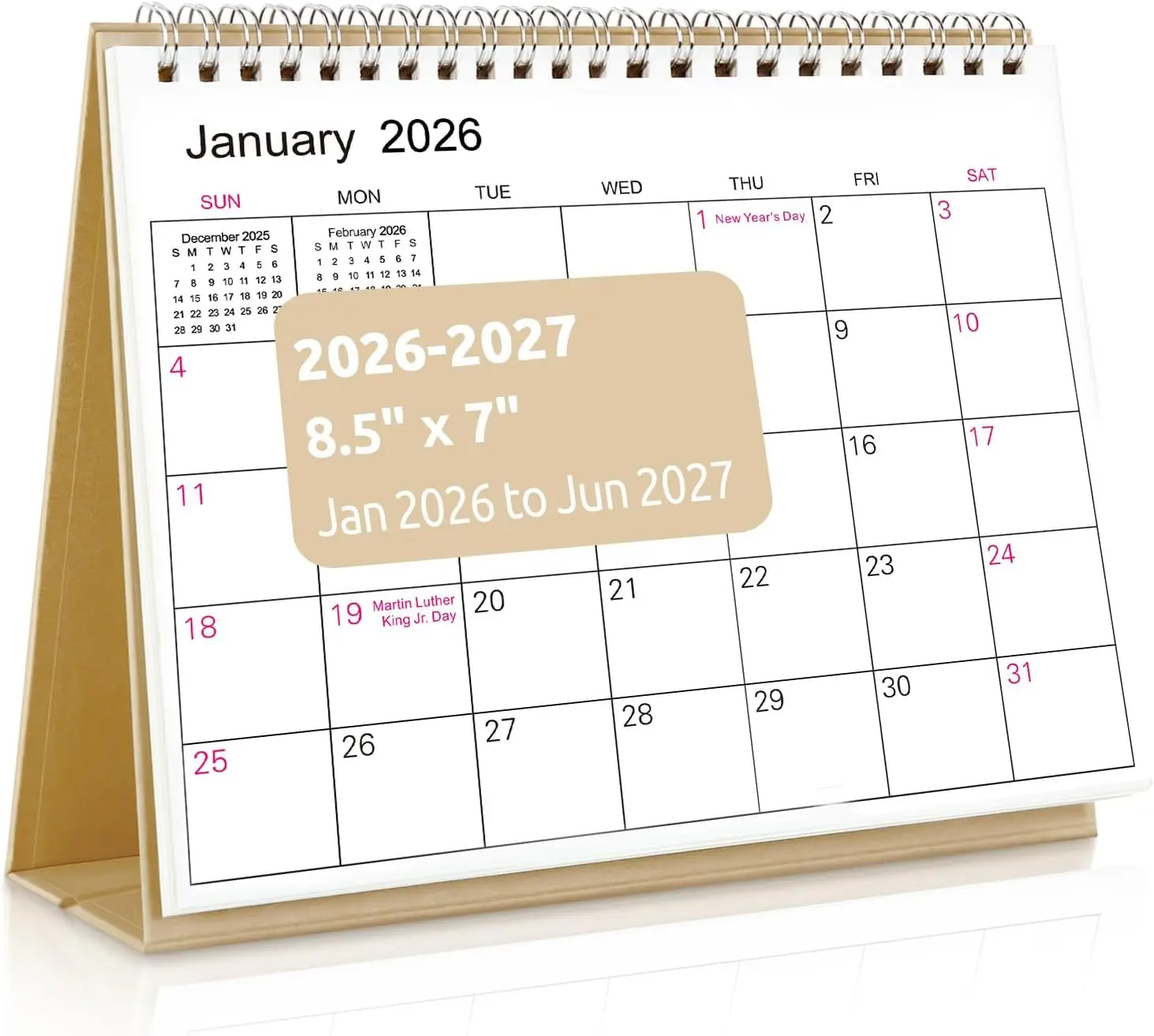 2026-2027 Desk Calendar 21 Months, Apr 2026-Dec 2027, 8.5"x7" Planner with Stickers
2026-2027 Desk Calendar 21 Months, Apr 2026-Dec 2027, 8.5"x7" Planner with Stickers