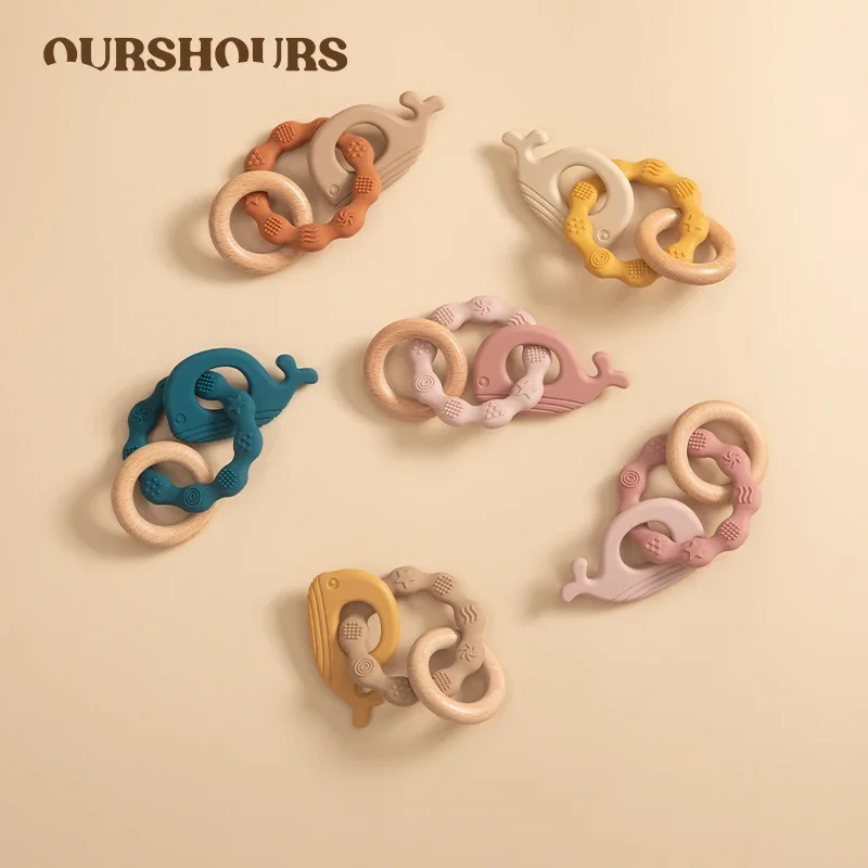 3 in 1 Baby Wooden Ring Silicone Teether Toy BPA Free Cute Whale Infant Teething Nursing Toys Pendant for Newborn Accessories
3 in 1 Baby Wooden Ring Silicone Teether Toy BPA Free Cute Whale Infant Teething Nursing Toys Pendant for Newborn Accessories