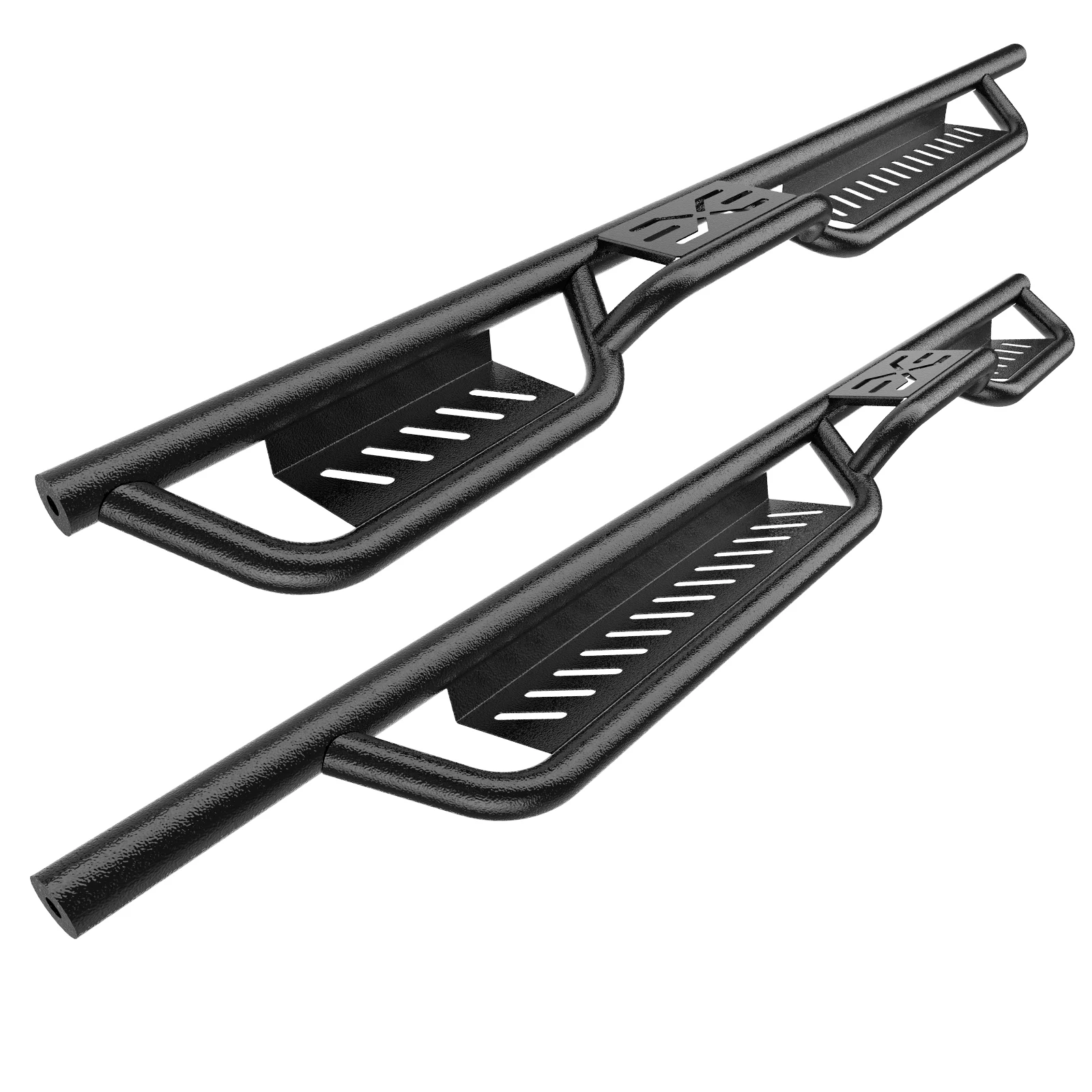 Black Powder Coated Nerf Bar Running Boards, Bolt-on Side Steps with Two Stairs, All-Steel Build for 2018-2024 Wrangler JL4 Door
Black Powder Coated Nerf Bar Running Boards, Bolt-on Side Steps with Two Stairs, All-Steel Build for 2018-2024 Wrangler JL4 Door