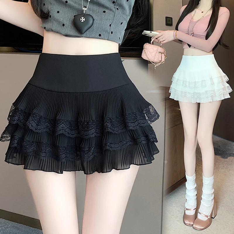 Korean sweet and spicy girl lace ruffled cake short skirt, women's summer new high waisted anti slip half skirt
Korean sweet and spicy girl lace ruffled cake short skirt, women's summer new high waisted anti slip half skirt