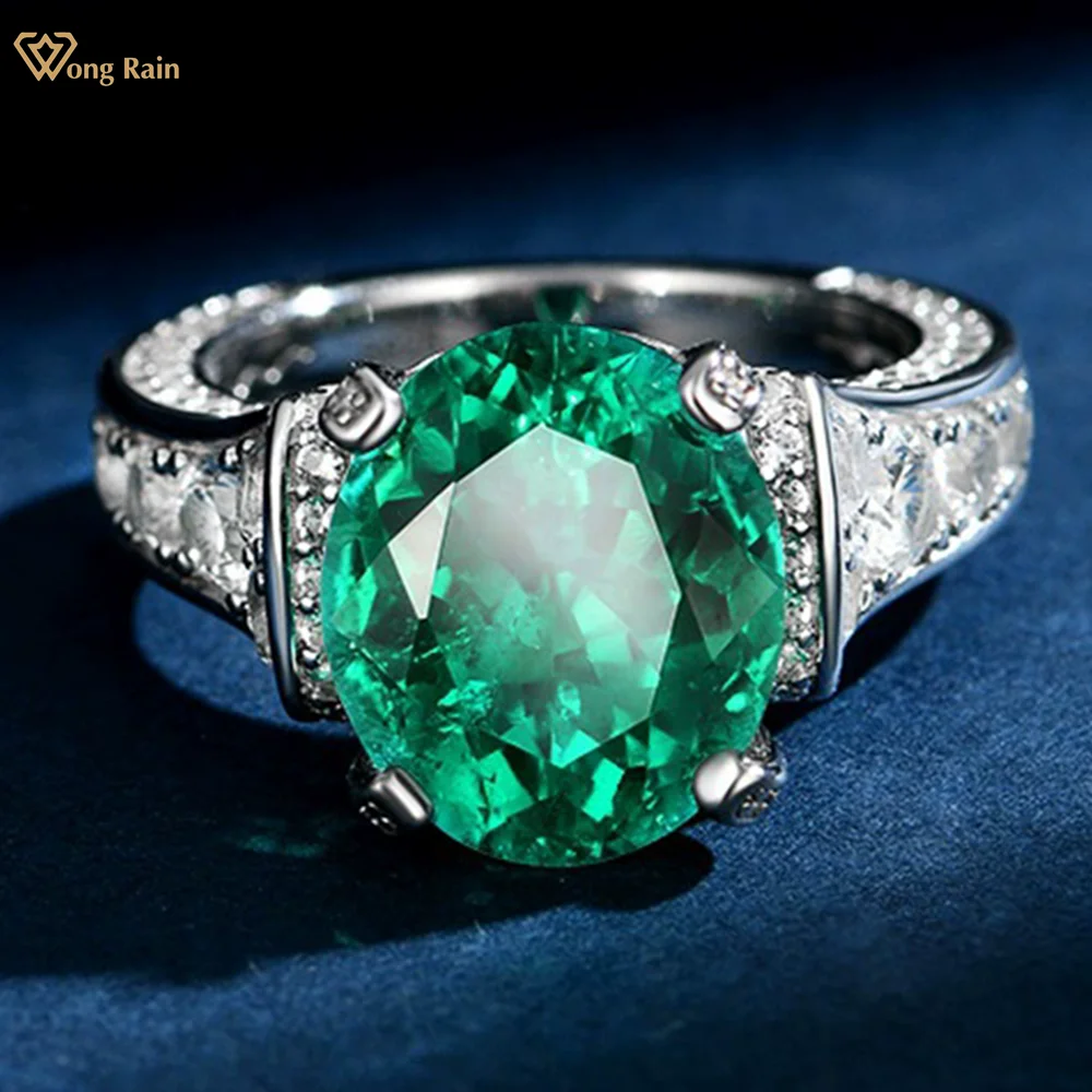 Wong Rain 925 Sterling Silver Oval Cut 10*12 MM Emerald Sapphire Ruby High Carbon Diamond Rings Fine Jewelry Anniversary Gifts
Wong Rain 925 Sterling Silver Oval Cut 10*12 MM Emerald Sapphire Ruby High Carbon Diamond Rings Fine Jewelry Anniversary Gifts