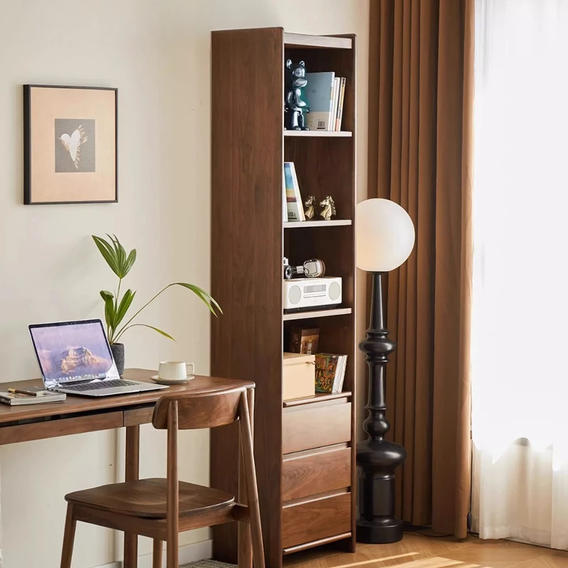 North American black walnut bookcase Nordic household small apartment narrow cabinet simple multi-functional locker living room
North American black walnut bookcase Nordic household small apartment narrow cabinet simple multi-functional locker living room