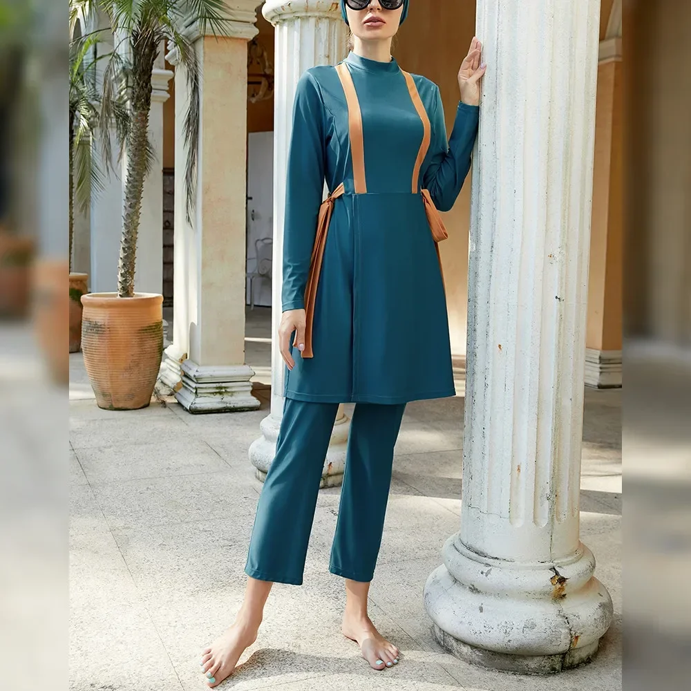 Modest Swimming Suit For Burkini Muslim Swimwear Hijab Hat Women Swimsuit Long Sleeve Arabic Turkey Pakistani Islamic Swim Wear 
Modest Swimming Suit For Burkini Muslim Swimwear Hijab Hat Women Swimsuit Long Sleeve Arabic Turkey Pakistani Islamic Swim Wear