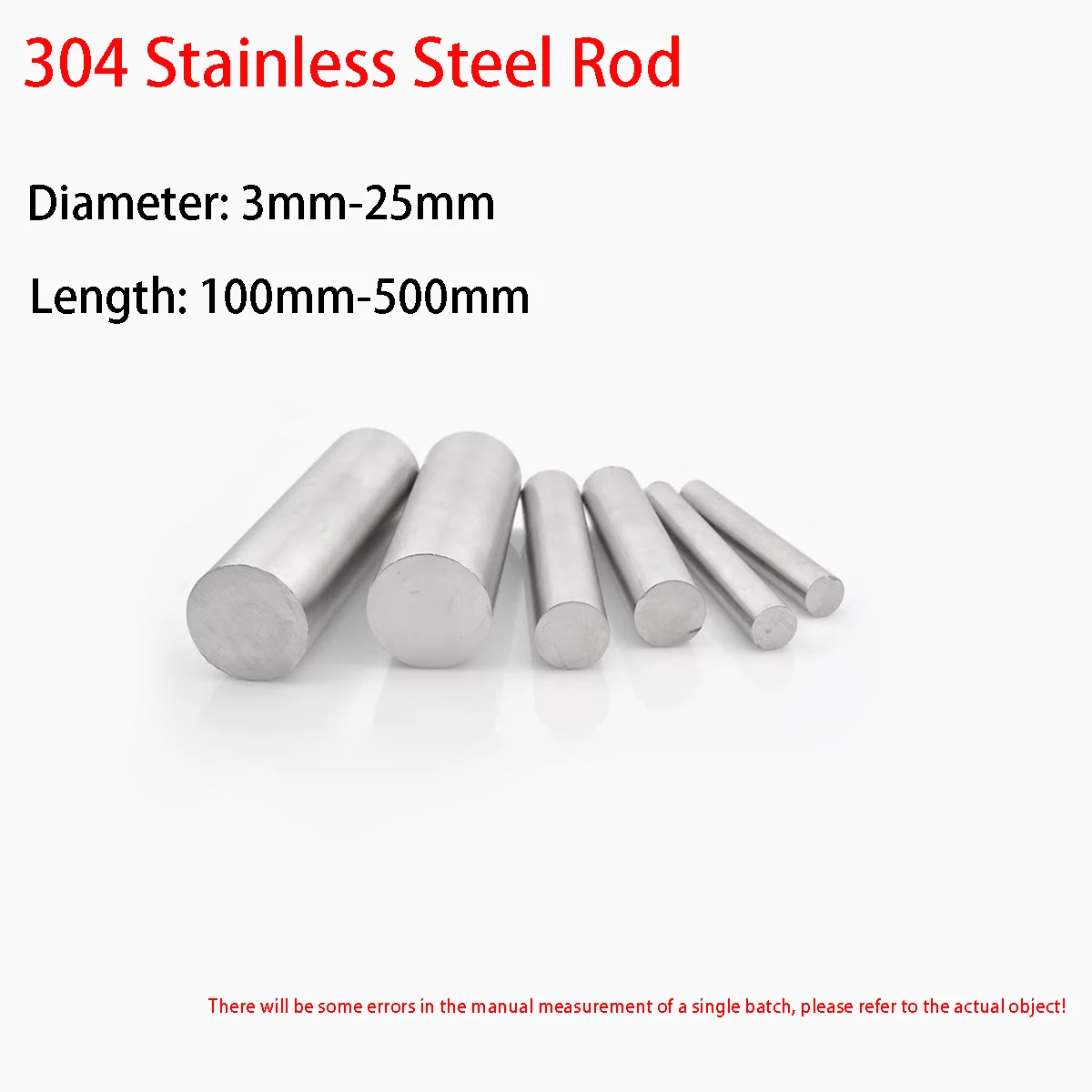 304 Stainless Steel Rod Diameter3mm-25mm Linear Shaft Metric Round Rod Ground Rod 100mm-500mm Long
304 Stainless Steel Rod Diameter3mm-25mm Linear Shaft Metric Round Rod Ground Rod 100mm-500mm Long