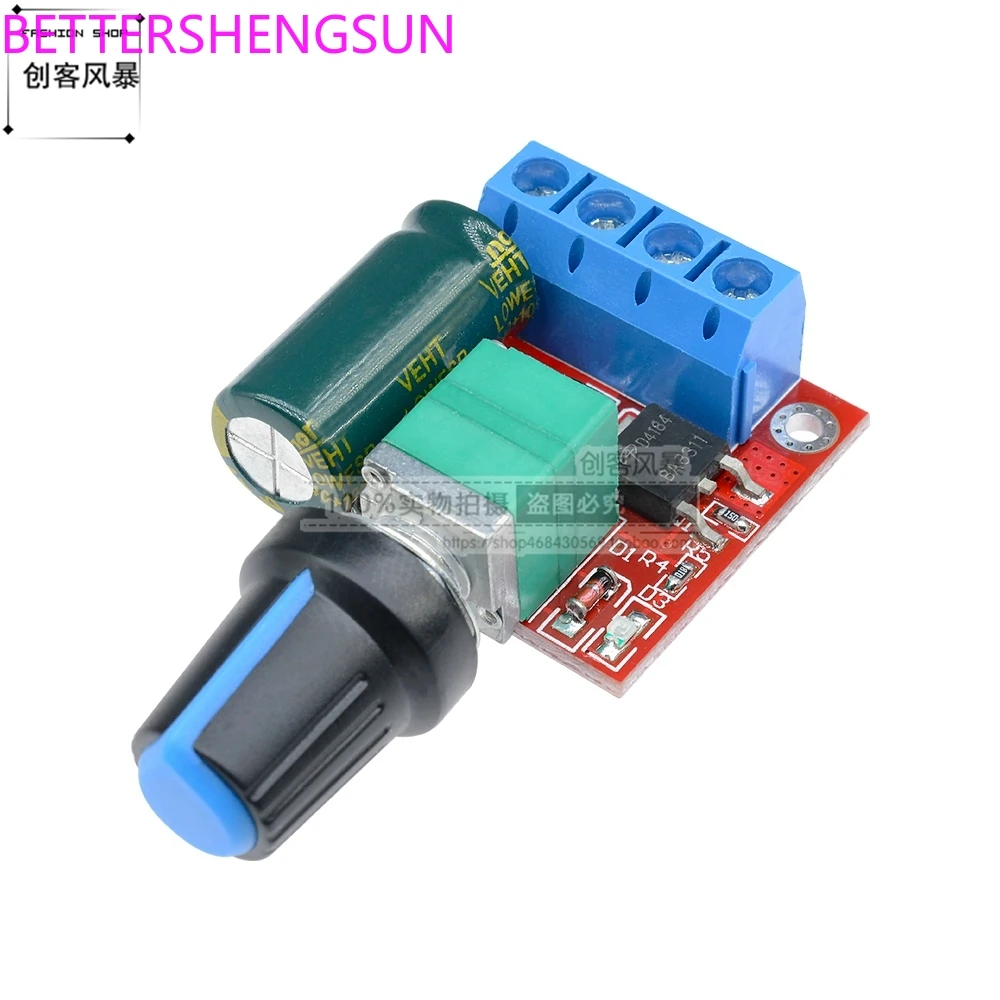 PWM DC motor speed controller 5V-35V speed control switch board 5A switch function LED dimmer speed control module
PWM DC motor speed controller 5V-35V speed control switch board 5A switch function LED dimmer speed control module