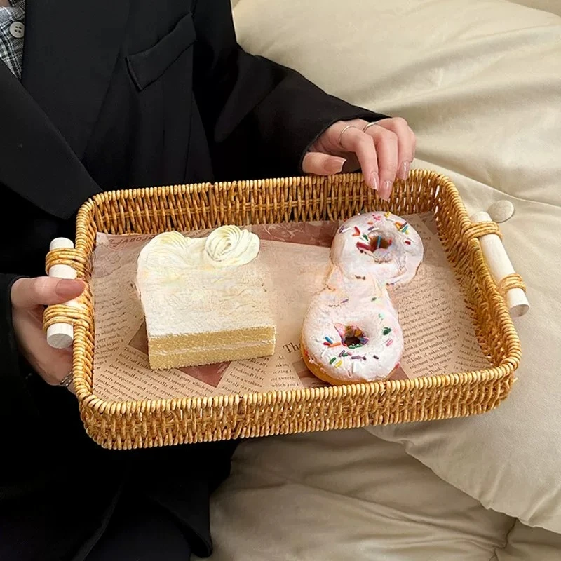 Rattan tray bread basket hand-woven fruit basket tea snack plate snack zero
Rattan tray bread basket hand-woven fruit basket tea snack plate snack zero
