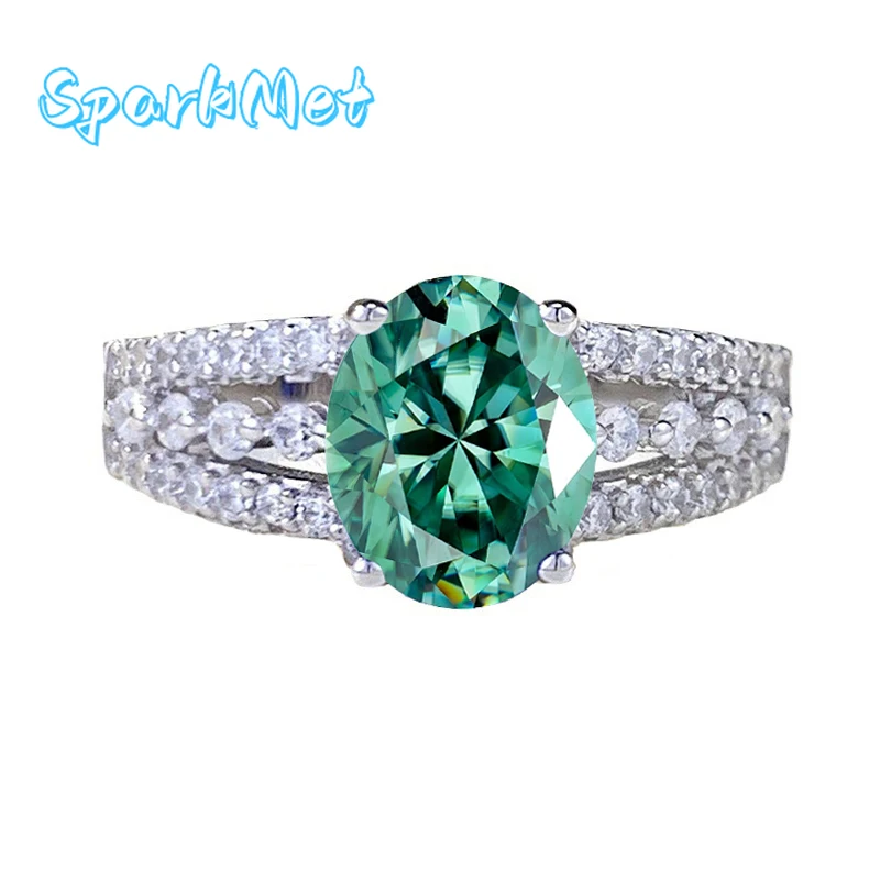 SparkMet 100% 2ct Oval Green Moissanite Ring Women 7x9MM wit Certificate Passed Diamond Test Anniversary Jewelry Gift S925 Silve
SparkMet 100% 2ct Oval Green Moissanite Ring Women 7x9MM wit Certificate Passed Diamond Test Anniversary Jewelry Gift S925 Silve