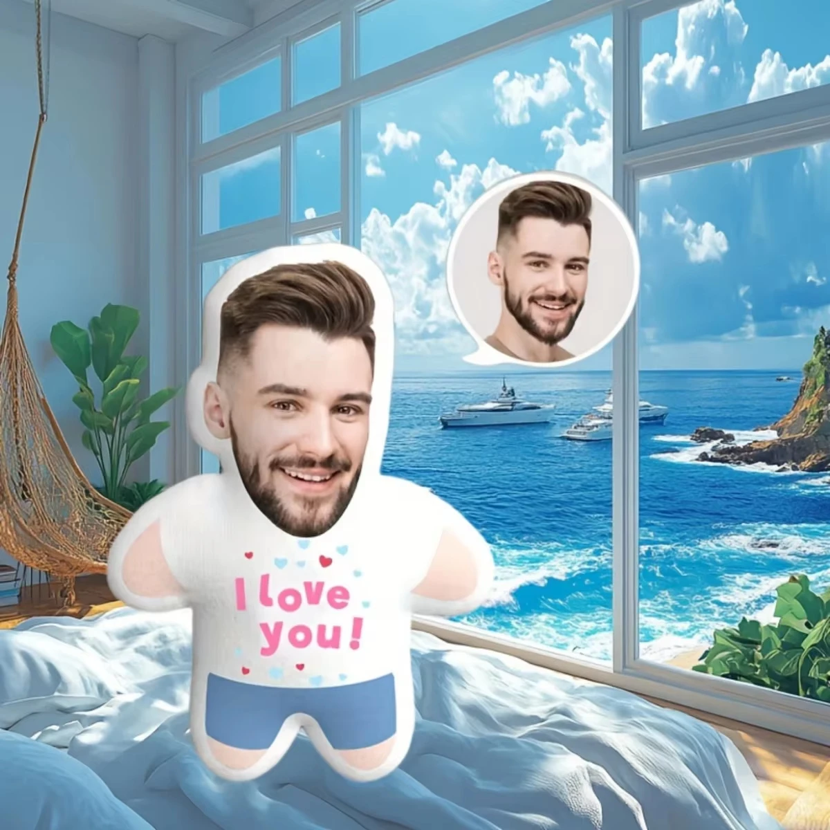 Personalized photo home plush pillow - Customized face _I love You_ shaped gift with your photo, a must-have birthday gift
Personalized photo home plush pillow - Customized face _I love You_ shaped gift with your photo, a must-have birthday gift