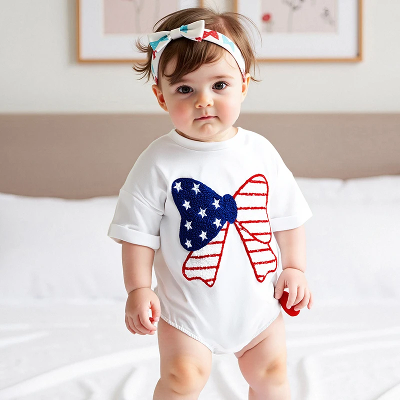 Toddler Baby Girl Summer Independence Day Romper Cute Short Sleeve Bow Embroidery Bodysuit Newborn Playsuit
Toddler Baby Girl Summer Independence Day Romper Cute Short Sleeve Bow Embroidery Bodysuit Newborn Playsuit