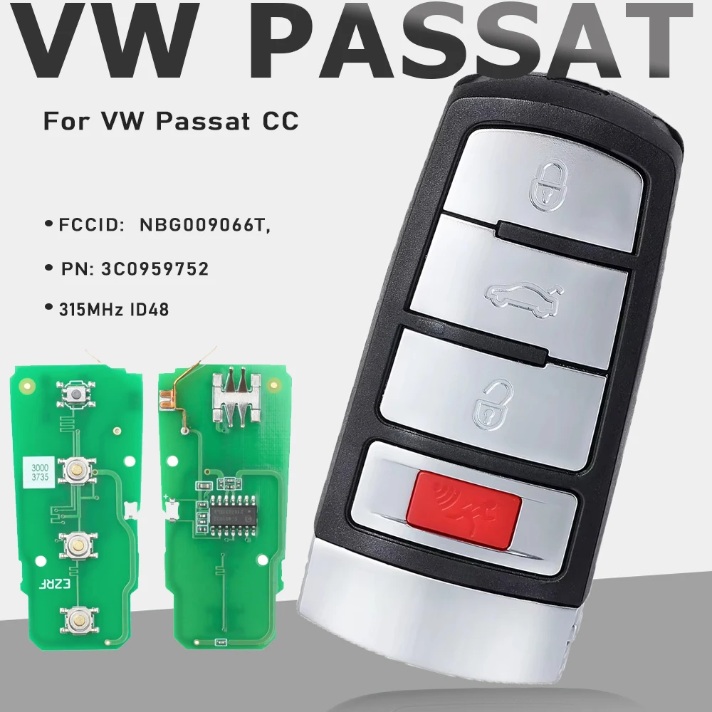 KEYECU NBG009066T, 3C0959752 315 МГц ID48 Умный дистанционный ключ для 2006 2007 2008 2009 2010 2011 2012 2013 Volkswagen VW Passat CC
KEYECU NBG009066T, 3C0959752 315 МГц ID48 Умный дистанционный ключ для 2006 2007 2008 2009 2010 2011 2012 2013 Volkswagen VW Passat CC