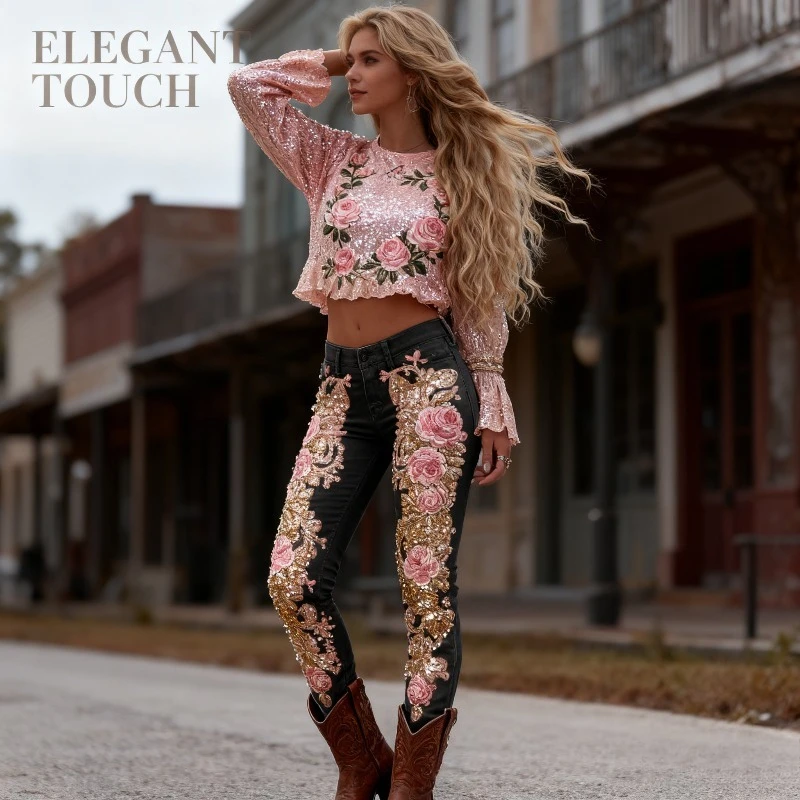 3D Floral Women's Straight Leg Jeans Fashionable and Casual Stretch Denim Pants Comfortable Daily Wear Street Style
3D Floral Women's Straight Leg Jeans Fashionable and Casual Stretch Denim Pants Comfortable Daily Wear Street Style