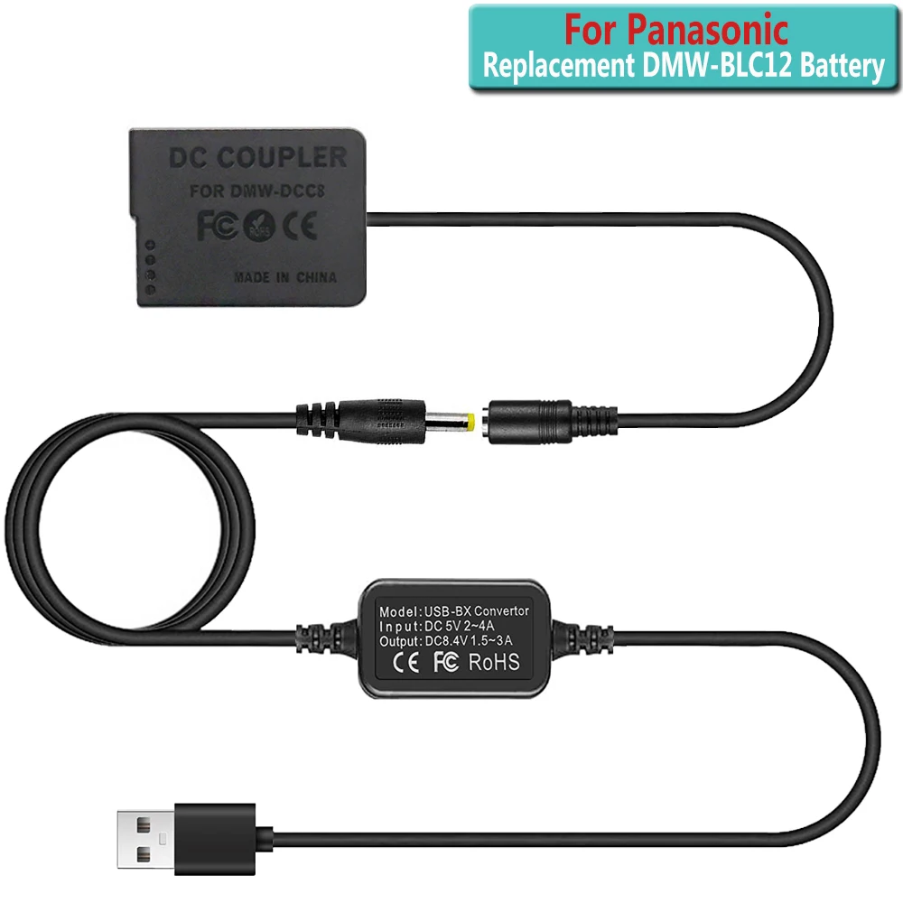 DCC8 Dummy Battery + USB Couvertor Cable DMW-DCC8 DC Coupler kit for Panasonic GX8 FZ1000 FZ300 FZ200 G6 G7 G80 G81 G85 GH2 GX8
DCC8 Dummy Battery + USB Couvertor Cable DMW-DCC8 DC Coupler kit for Panasonic GX8 FZ1000 FZ300 FZ200 G6 G7 G80 G81 G85 GH2 GX8