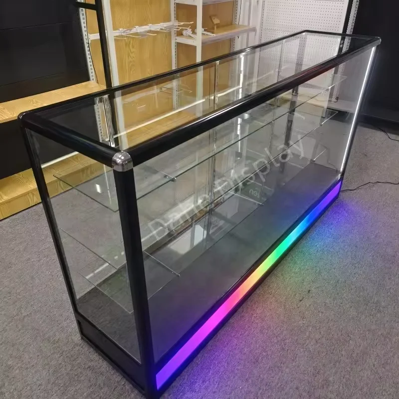 Custom hot locable glass display showcase phone repair shop showcase counter with LED light
Custom hot locable glass display showcase phone repair shop showcase counter with LED light