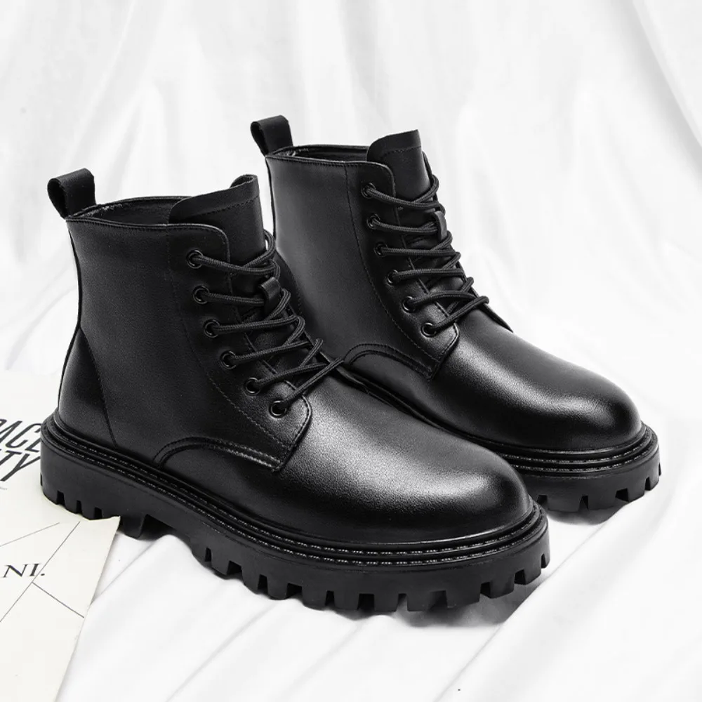 Четырехсезонные мужские кожаные прочные высококачественные однотонные однотонные повседневные рабочие ботинки на плоской подошве со средним верхом на шнуровке в деловом стиле
Четырехсезонные мужские кожаные прочные высококачественные однотонные однотонные повседневные рабочие ботинки на плоской подошве со средним верхом на шнуровке в деловом стиле