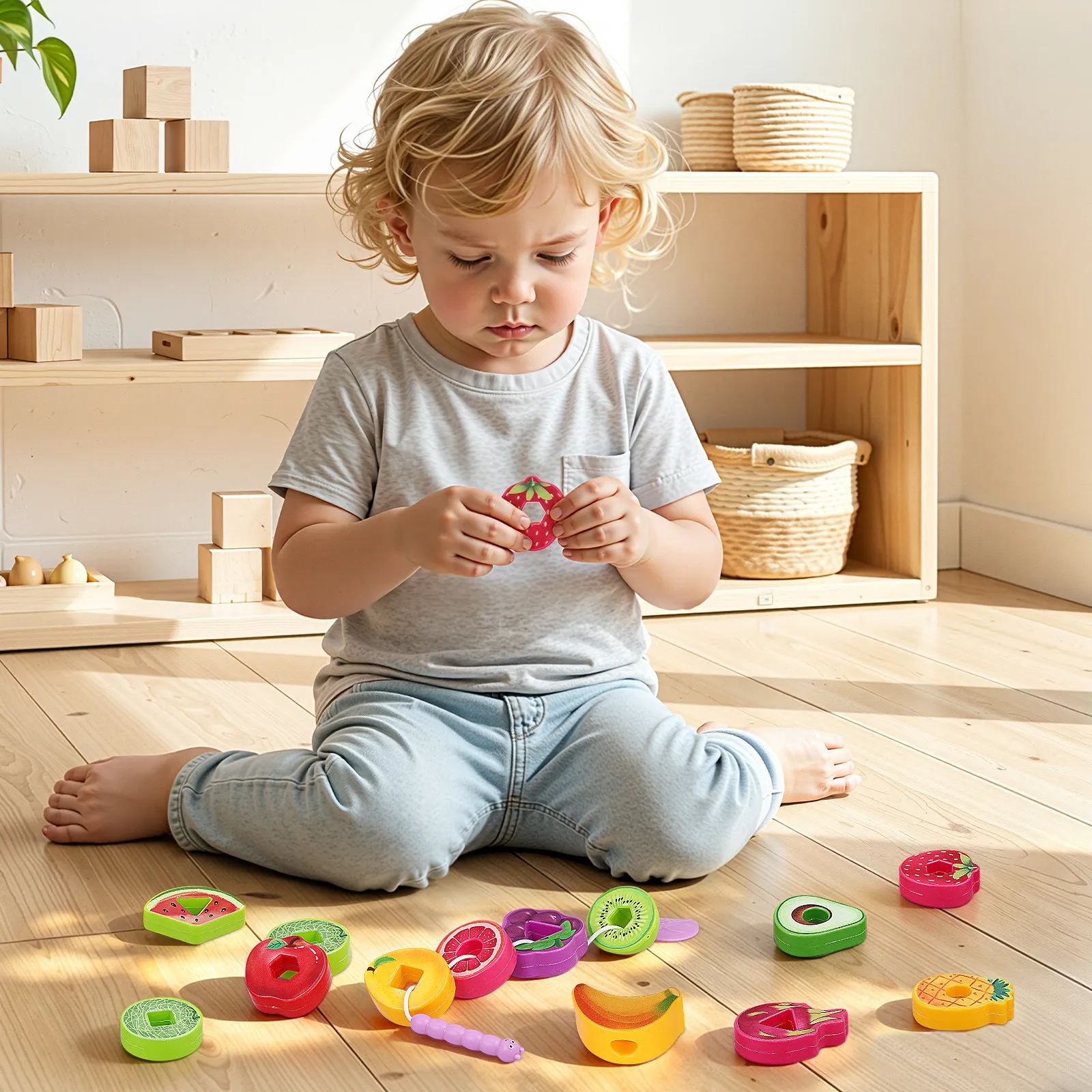 1Set Fruits Lacing Educational Threading Beads Game for Toddlers Preschool Learning and Color Sorting Fun Lacing Toy
1Set Fruits Lacing Educational Threading Beads Game for Toddlers Preschool Learning and Color Sorting Fun Lacing Toy