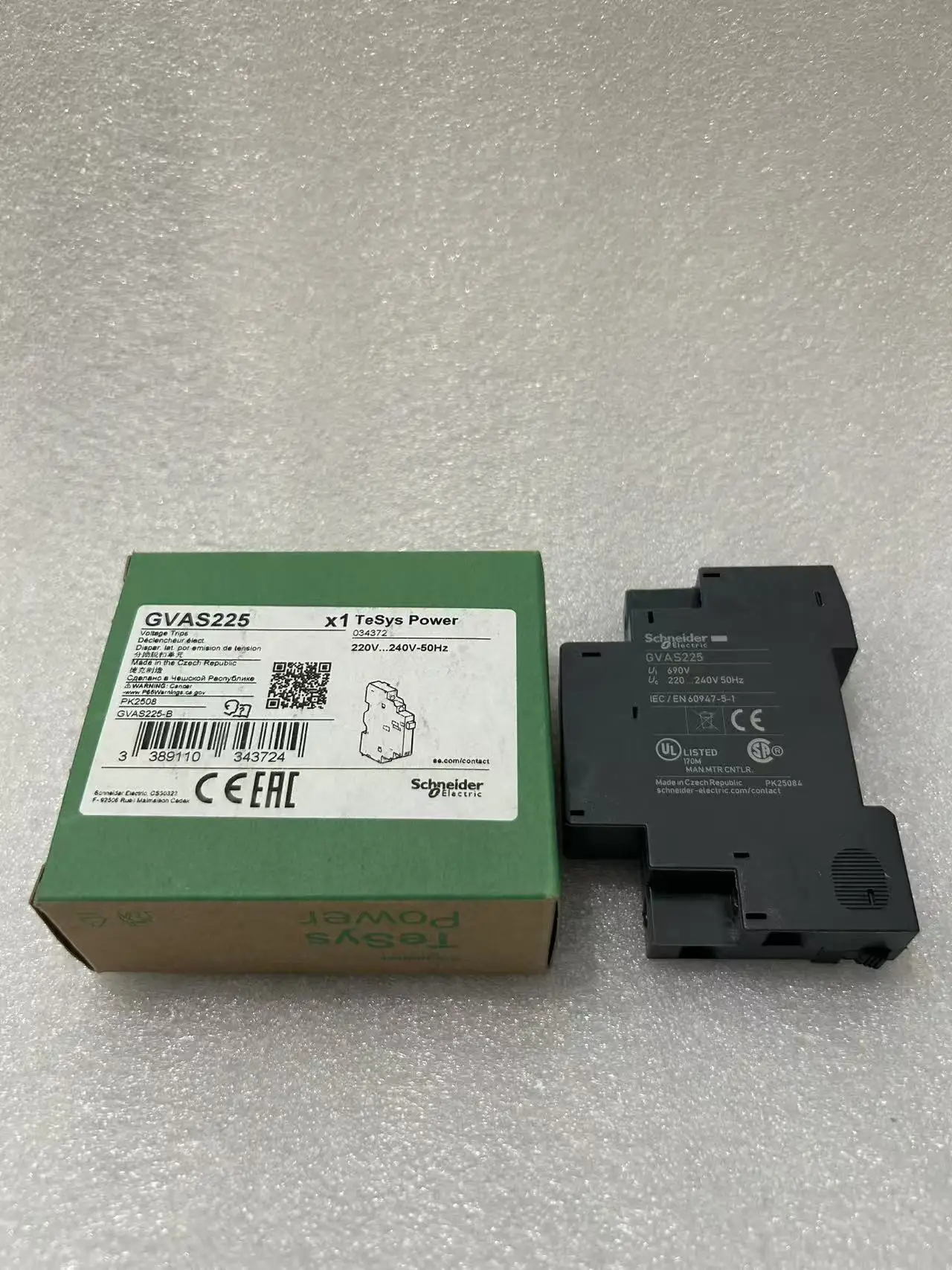 GVAS225 GV2 & GV3 shunt trip unit, (right) side mounted 220...240 V AC, 50Hz
GVAS225 GV2 & GV3 shunt trip unit, (right) side mounted 220...240 V AC, 50Hz