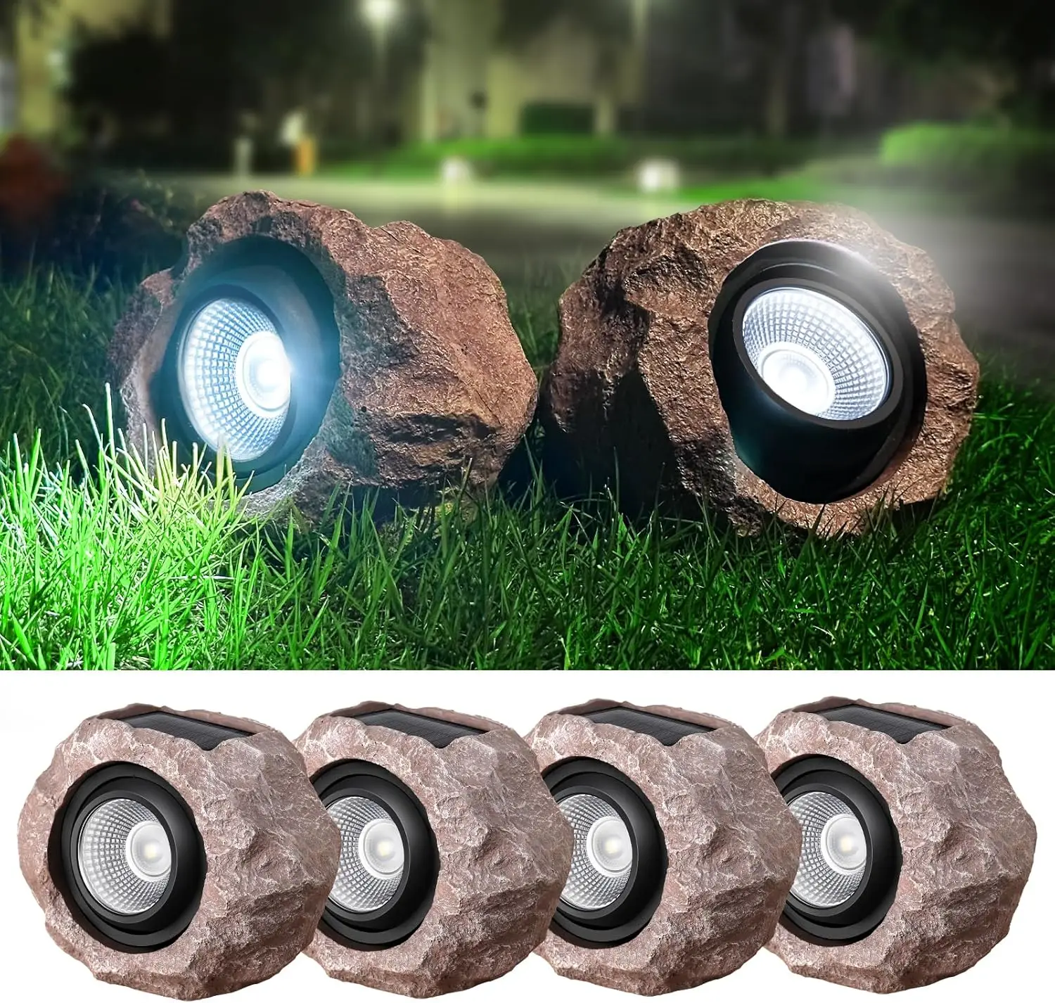 4 Pack Solar Rock Lights Outdoor, Super Bright IP65 Waterproof Auto On/Off Garden Spotlights for Paths and Yards
4 Pack Solar Rock Lights Outdoor, Super Bright IP65 Waterproof Auto On/Off Garden Spotlights for Paths and Yards