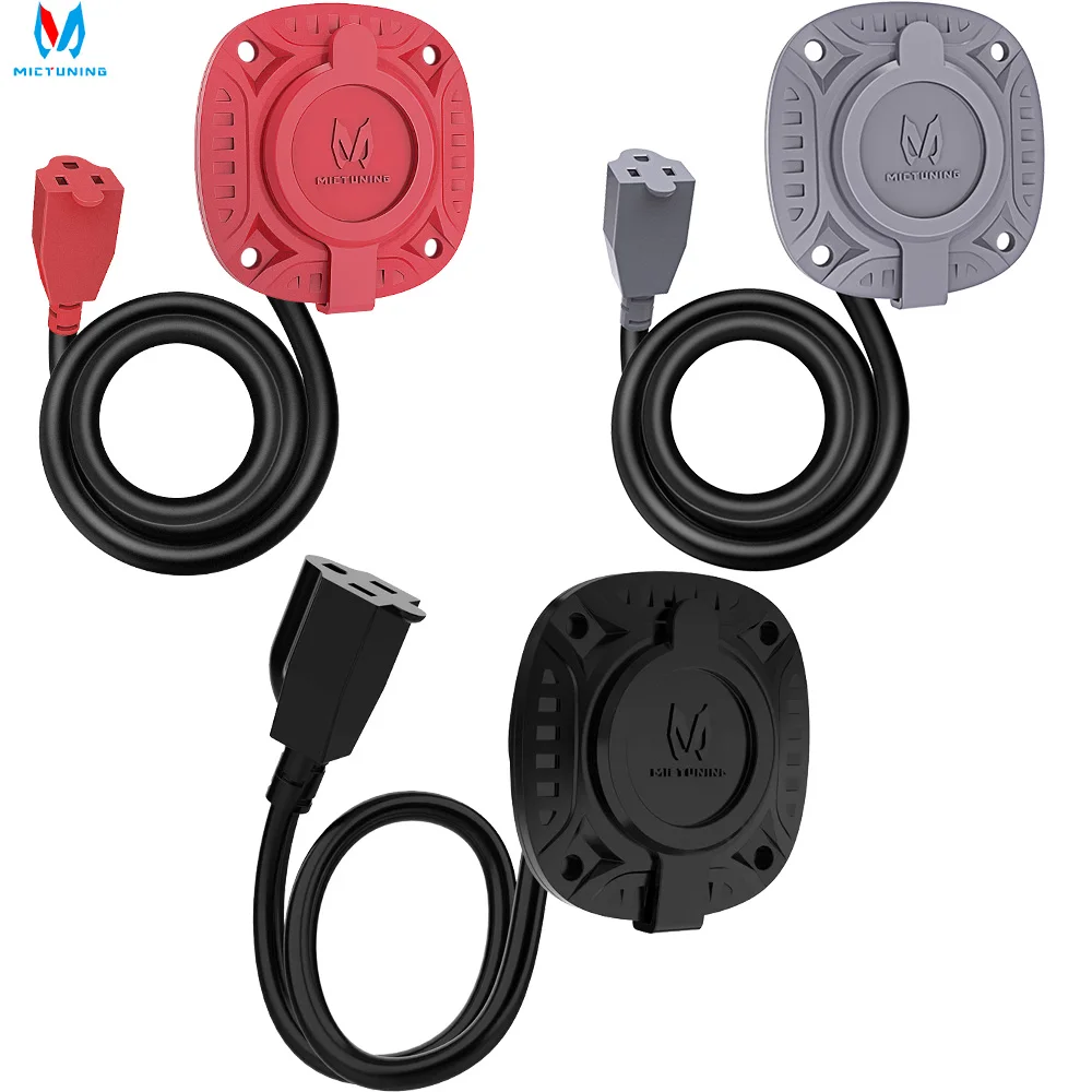 Premium 15A 125V AC Power Outlet with 20inch Heavy-Duty Extension Cord & Weatherproof Cover - Black/Red/Gray Power Plug Cord
Premium 15A 125V AC Power Outlet with 20inch Heavy-Duty Extension Cord & Weatherproof Cover - Black/Red/Gray Power Plug Cord