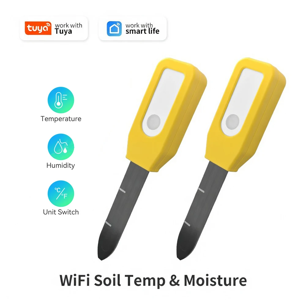 WiFi Tuya Soil Temperature and Humidity Sensor Smart Temperature Monitor Real-time Smart Life Monitoring Smart Home System
WiFi Tuya Soil Temperature and Humidity Sensor Smart Temperature Monitor Real-time Smart Life Monitoring Smart Home System