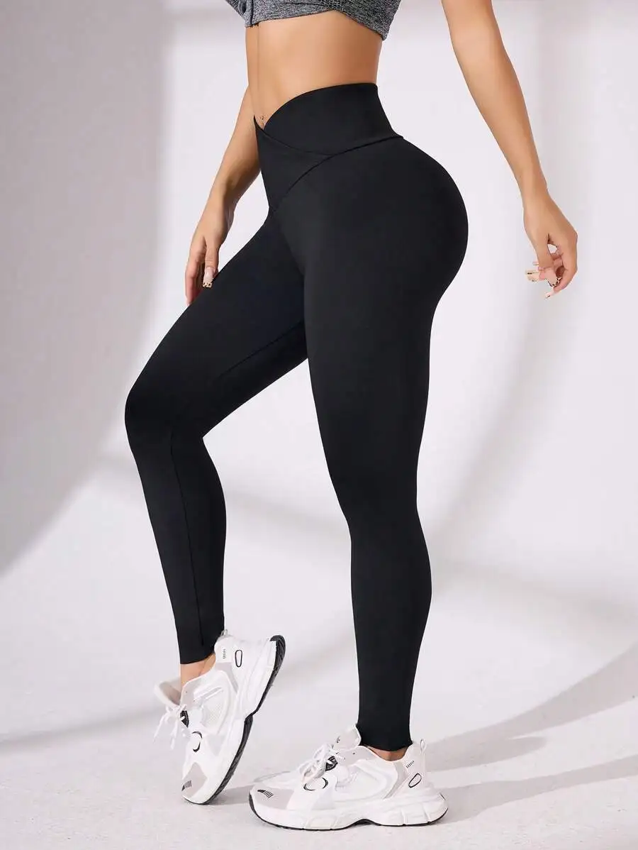 Women Solid Color Criss-Cross Waist Skinny Leggings Yoga Pants
Women Solid Color Criss-Cross Waist Skinny Leggings Yoga Pants
