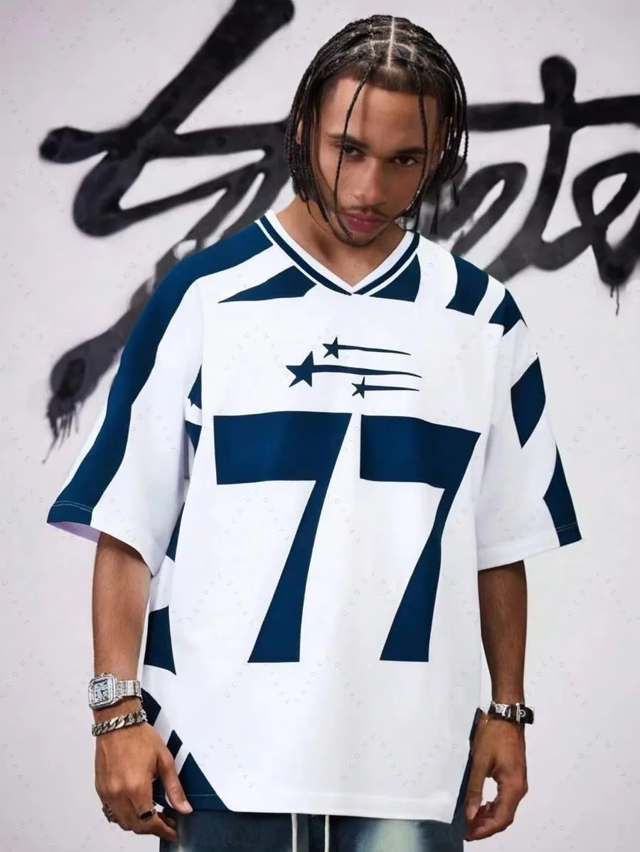 26 Men Number Football Jersey motorcycle T-Shirt Loose Quick Drying Short Sleeved Fashionable Hip-Hop Street Dance Clothing Tops
26 Men Number Football Jersey motorcycle T-Shirt Loose Quick Drying Short Sleeved Fashionable Hip-Hop Street Dance Clothing Tops