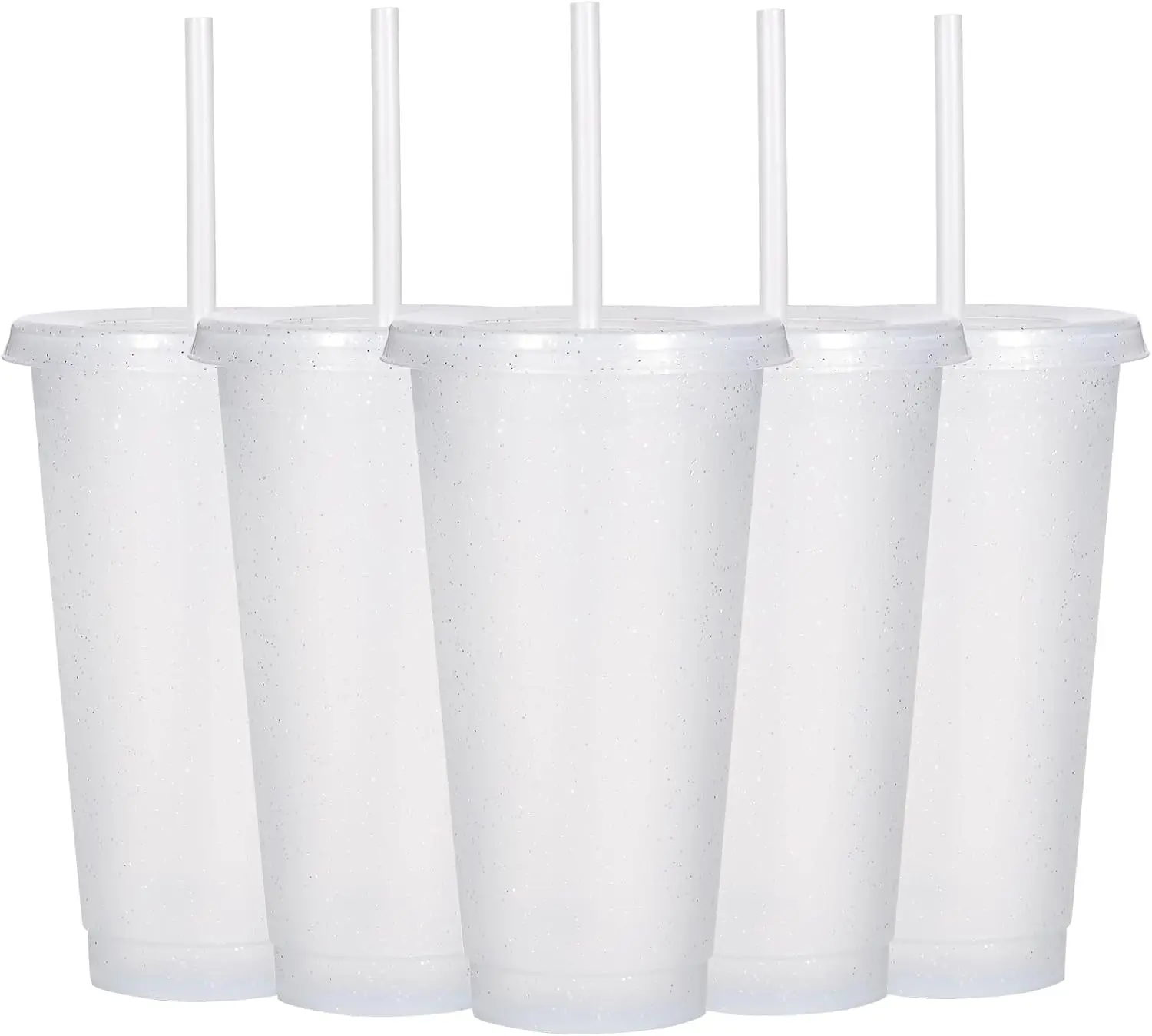 24oz Plastic Tumbler Set with Straws & Lids - 5 Pack, Reusable Cups for Iced Coffee, Smoothies, Parties, Travel
24oz Plastic Tumbler Set with Straws & Lids - 5 Pack, Reusable Cups for Iced Coffee, Smoothies, Parties, Travel