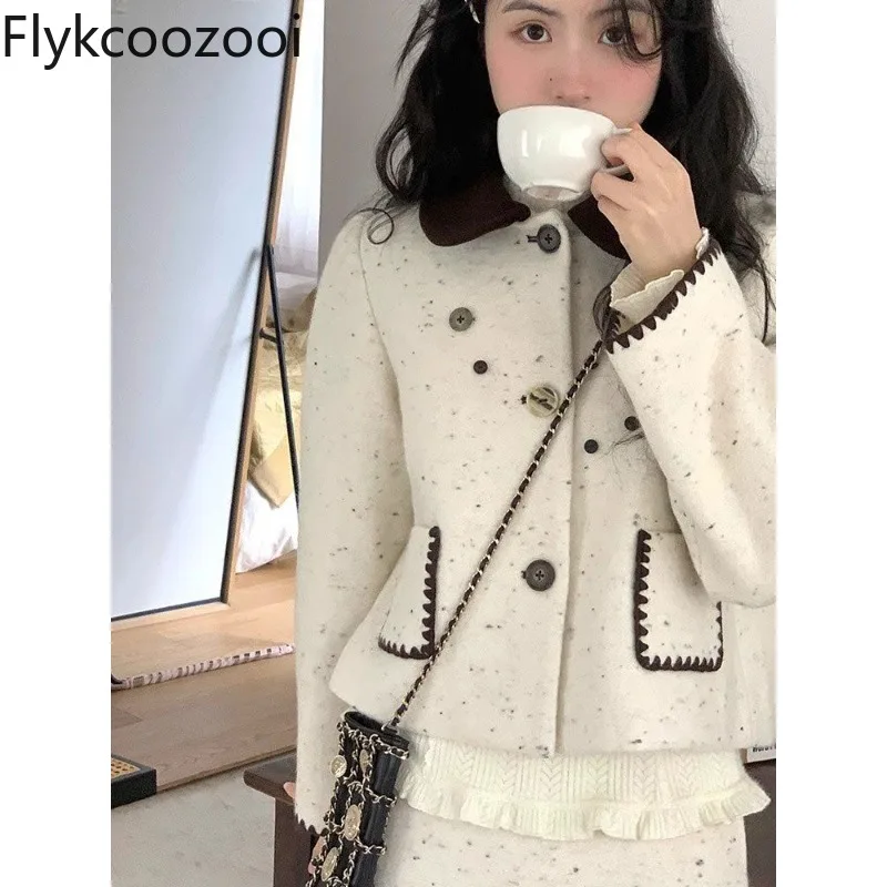 Celebrity Premium Contrast Polo Neck Tweed Coat Women Empire-waisted Straight Mid Skirt Autumn Retro Slim Two Pieces Suit
Celebrity Premium Contrast Polo Neck Tweed Coat Women Empire-waisted Straight Mid Skirt Autumn Retro Slim Two Pieces Suit