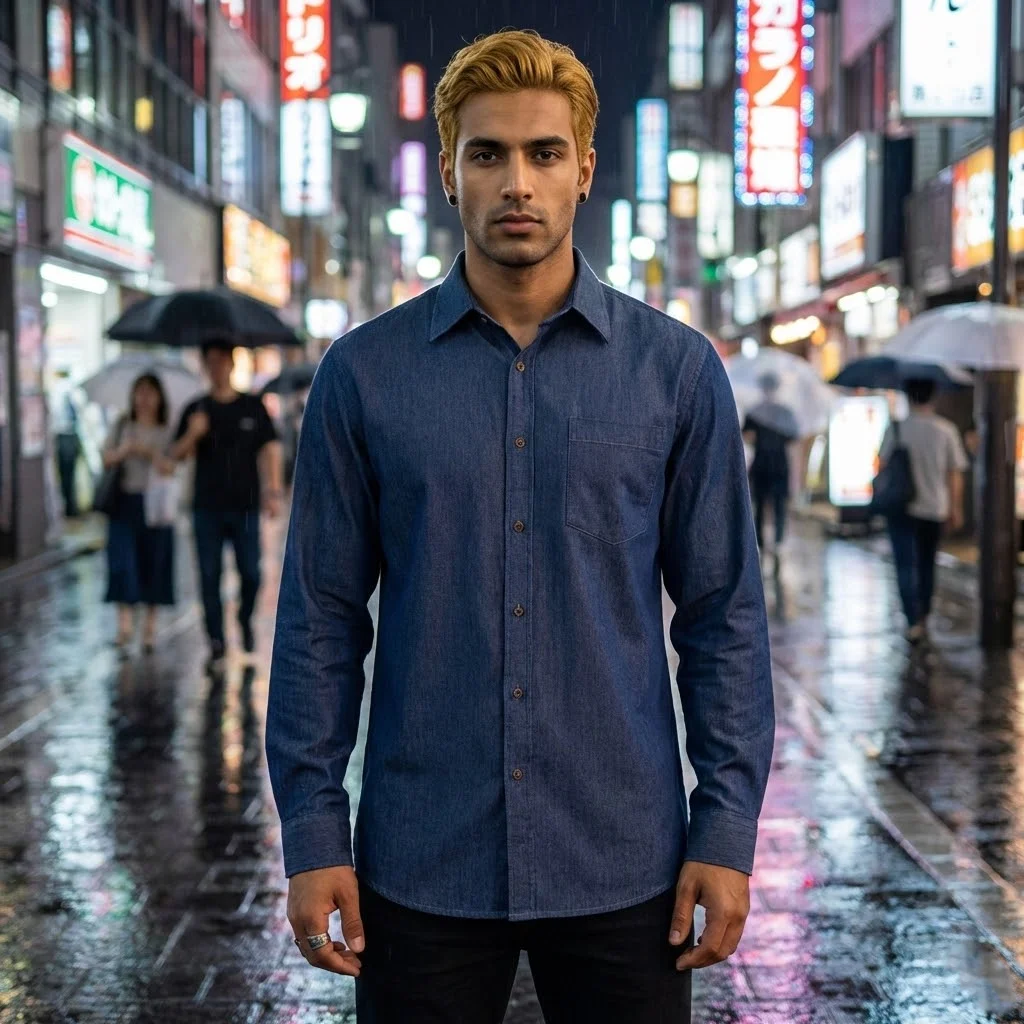 Spring Summer Denim Shirt Slim Fit Design Trendy Lightweight Men's Shirts for Single Breasted Tops
Spring Summer Denim Shirt Slim Fit Design Trendy Lightweight Men's Shirts for Single Breasted Tops