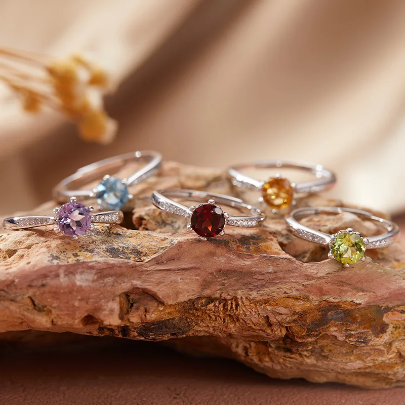 Natural Topaz Garnet Peridot Colorful Gemstone Ring for WomenS925Pure Silver Inlaid Simple Index Finger Ring Manufacturer Wholes
Natural Topaz Garnet Peridot Colorful Gemstone Ring for WomenS925Pure Silver Inlaid Simple Index Finger Ring Manufacturer Wholes