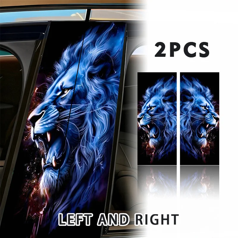 2 Blue Lions Open Mouth, Black Background Car Sticker - Waterproof Self-Adhesive Sticker for Vehicle B-Pillars, High
2 Blue Lions Open Mouth, Black Background Car Sticker - Waterproof Self-Adhesive Sticker for Vehicle B-Pillars, High