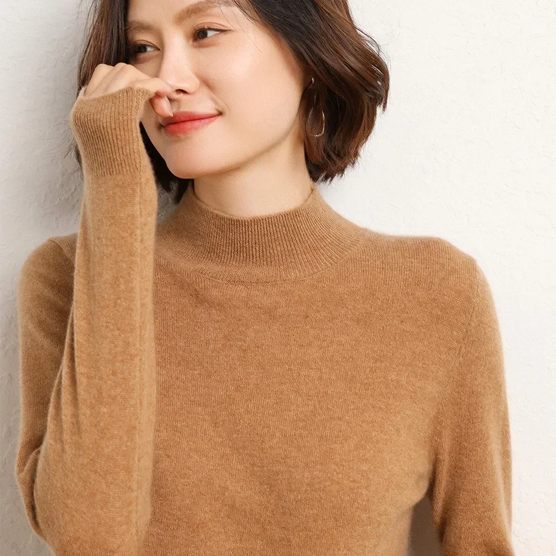 Casual Loose Bottoming Shirts for Autumn/Winter Women' Tops New Mock Neck Solid Long Sleeve Korean Interior knit Pullovers Woman
Casual Loose Bottoming Shirts for Autumn/Winter Women' Tops New Mock Neck Solid Long Sleeve Korean Interior knit Pullovers Woman