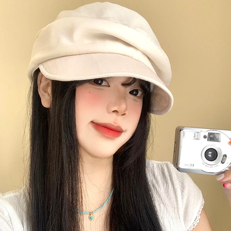 Simple and Stylish Pleated Linen Beret Women's Spring Summer Thin Breathable Large Version Versatile Short-brimmed Newsboy Cap
Simple and Stylish Pleated Linen Beret Women's Spring Summer Thin Breathable Large Version Versatile Short-brimmed Newsboy Cap