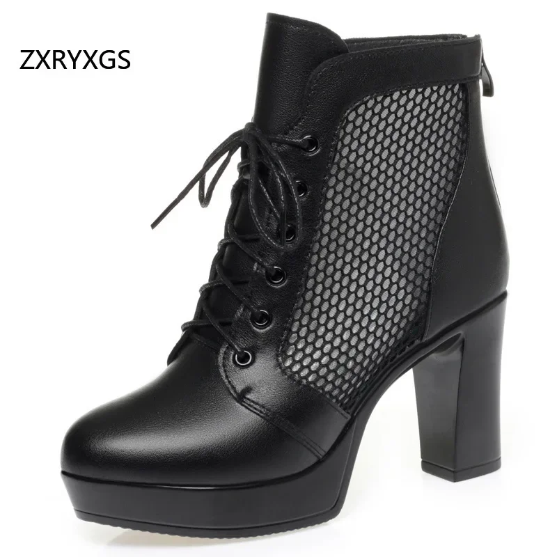 ZXRYXGS 2025 New Cowhide Mesh Breathable Women Cool Boots Fashionable Sandals Black Shoes Woman Spring Summer Boots High Heels
ZXRYXGS 2025 New Cowhide Mesh Breathable Women Cool Boots Fashionable Sandals Black Shoes Woman Spring Summer Boots High Heels