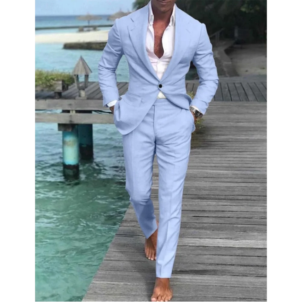 Men's Wedding Beach Suits 2 Piecs Blazer Pants Single Breasted Spring New Trend Banquet Coustome Suits
Men's Wedding Beach Suits 2 Piecs Blazer Pants Single Breasted Spring New Trend Banquet Coustome Suits