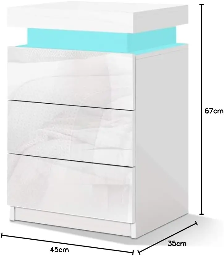 3-Drawer High Gloss Nightstand Cabinet Wooden Bedroom Side Table 67cm Height Storage Drawer for For Living
3-Drawer High Gloss Nightstand Cabinet Wooden Bedroom Side Table 67cm Height Storage Drawer for For Living