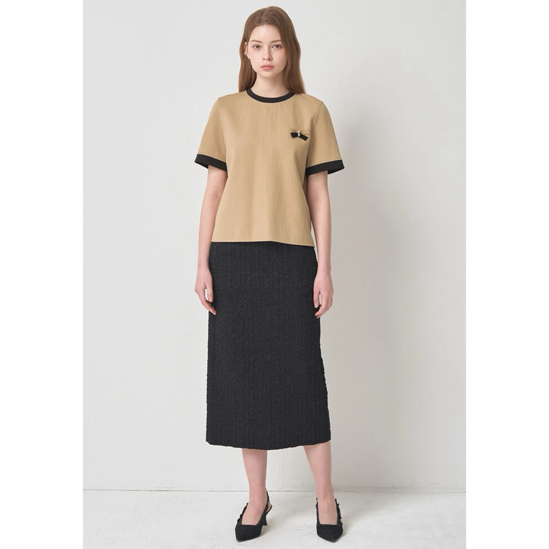 Fashionable round Neck T-Shirt with Knot Short Sleeve Slimming Versatile Lemon Cheese MIN26 Spring Summer Casual Style
Fashionable round Neck T-Shirt with Knot Short Sleeve Slimming Versatile Lemon Cheese MIN26 Spring Summer Casual Style