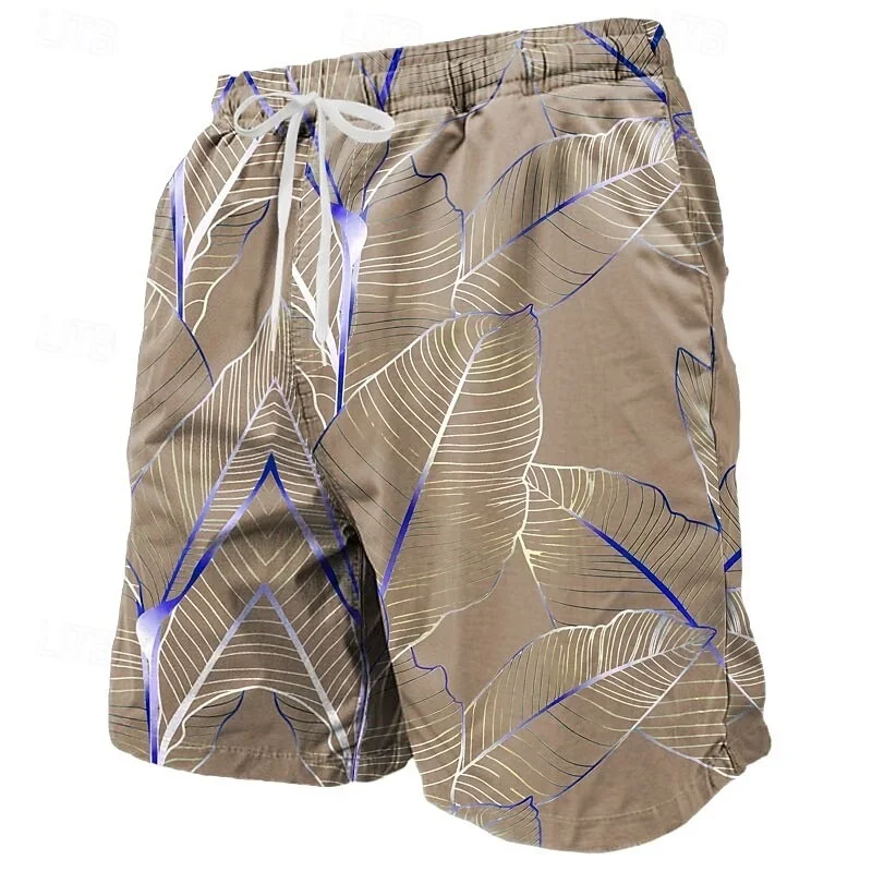 Summer casual street breathable swim trunks 3D printed colorful leaf men's shorts with plant stripe pattern beach shorts
Summer casual street breathable swim trunks 3D printed colorful leaf men's shorts with plant stripe pattern beach shorts