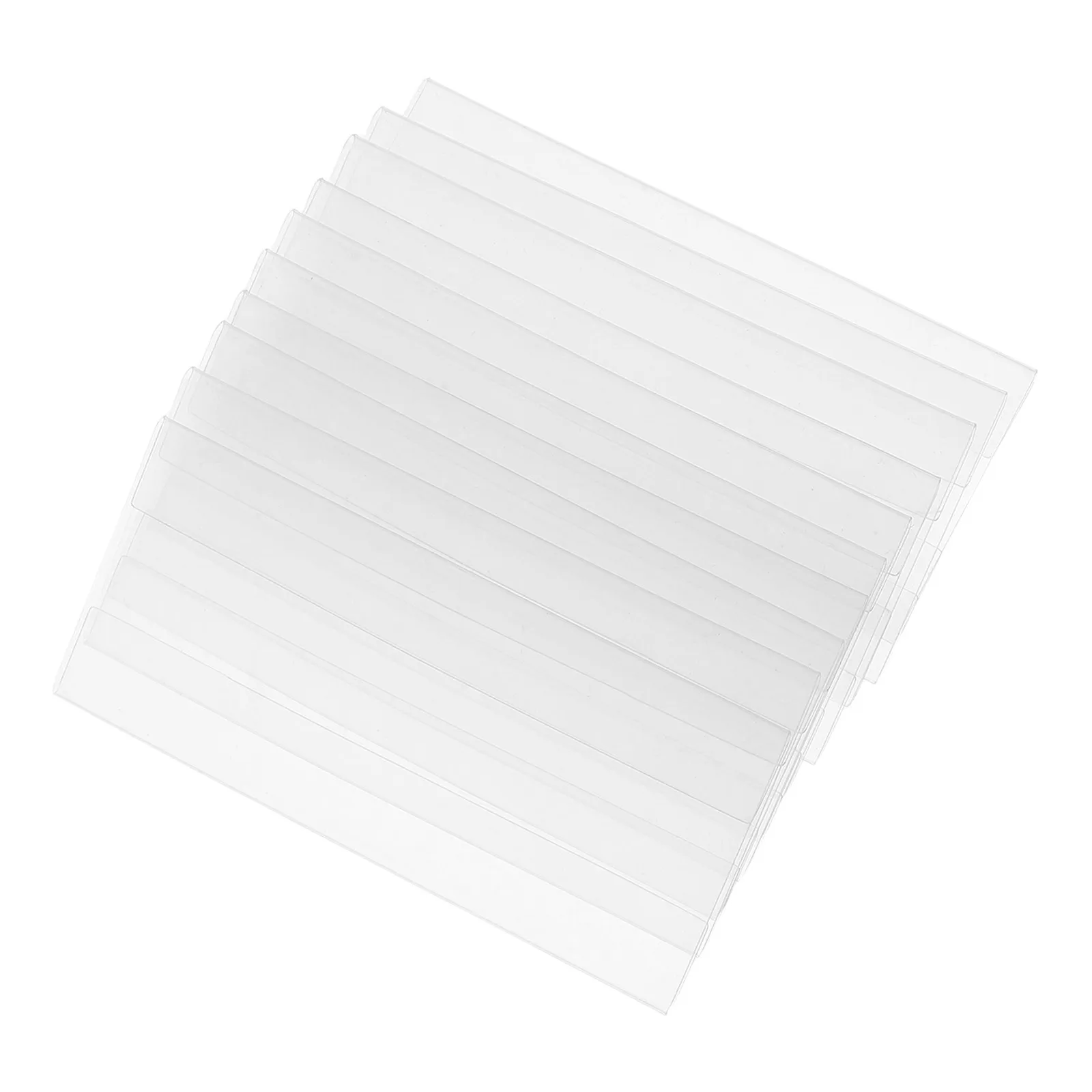 10Pcs PVC Clear Reusable Tag Holders for Price Tags Clothing Retail Hanging Tabs Flat Adhesive Design Shelf Label Sleeves Insert
10Pcs PVC Clear Reusable Tag Holders for Price Tags Clothing Retail Hanging Tabs Flat Adhesive Design Shelf Label Sleeves Insert