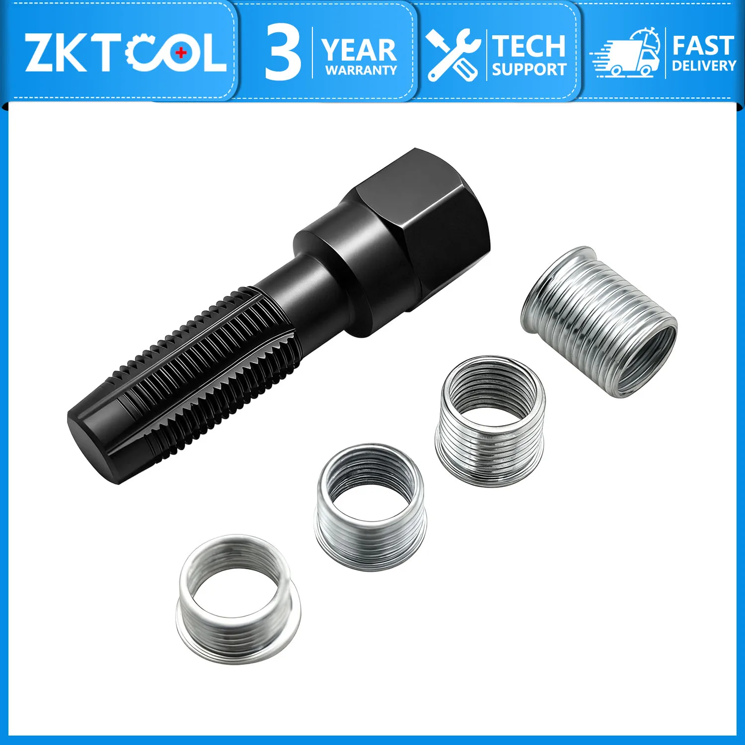 5-Piece M14 x 1.25 Spark Plug Thread Repair Kit — Automotive Spark Plug Retapping & Helical Insert Repair Kit
5-Piece M14 x 1.25 Spark Plug Thread Repair Kit — Automotive Spark Plug Retapping & Helical Insert Repair Kit