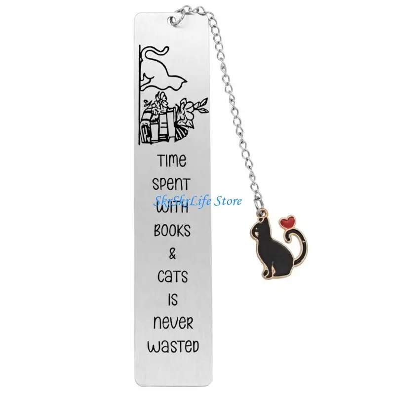 E65E Stainless Steel Bookmarks Cats Pendant Bookmarks Book Mark Book Page Divider Appreciation Gift for Teacher Reader Friend
E65E Stainless Steel Bookmarks Cats Pendant Bookmarks Book Mark Book Page Divider Appreciation Gift for Teacher Reader Friend