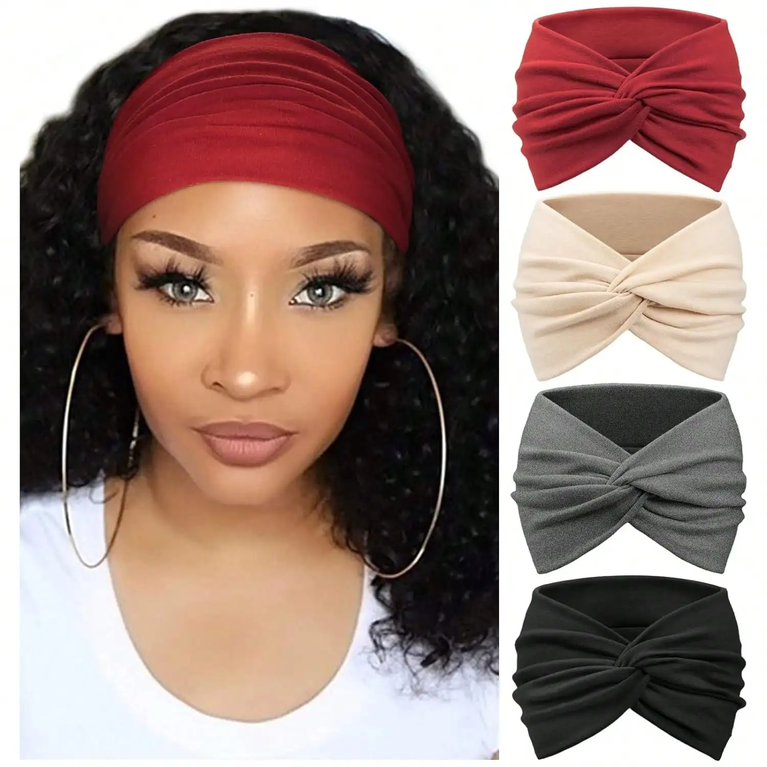 4pcs/Set New Solid Black Wide Headband For Women Cross Knotted Sports & Yoga Hairband Fashion Girl Turban,Gym Fall Winter Hair Band Hair Accessories For Women For Vacation Outfits Woman Elegant Scarf Women Bandanas Soft Headwrap Summer Outfits
4pcs/Set New Solid Black Wide Headband For Women Cross Knotted Sports & Yoga Hairband Fashion Girl Turban,Gym Fall Winter Hair Band Hair Accessories For Women For Vacation Outfits Woman Elegant Scarf Women Bandanas Soft Headwrap Summer Outfits