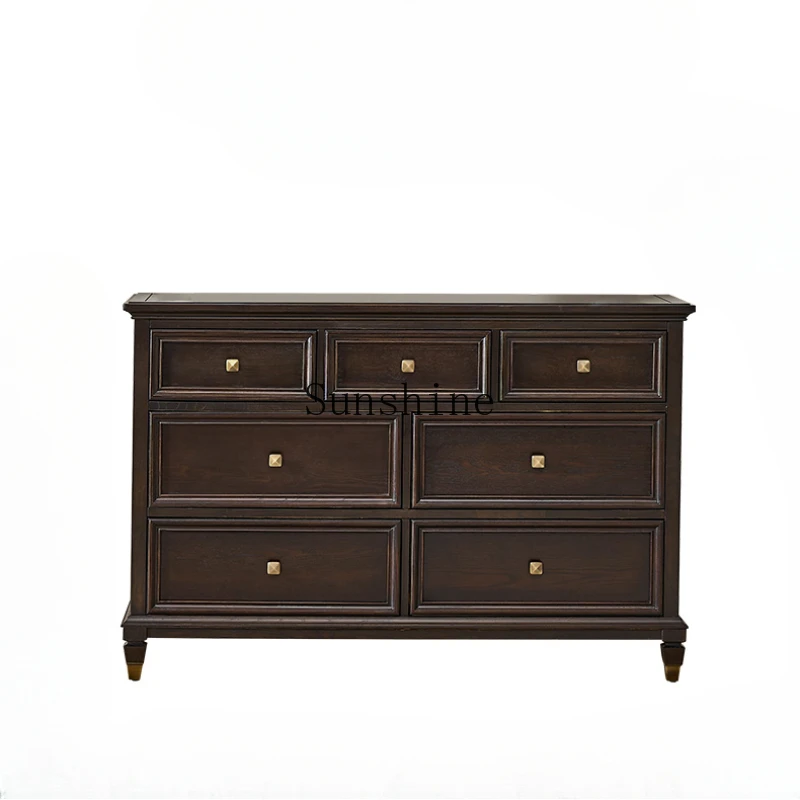 American retro solid wood walnut light luxury simple storage seven chest cabinet
American retro solid wood walnut light luxury simple storage seven chest cabinet