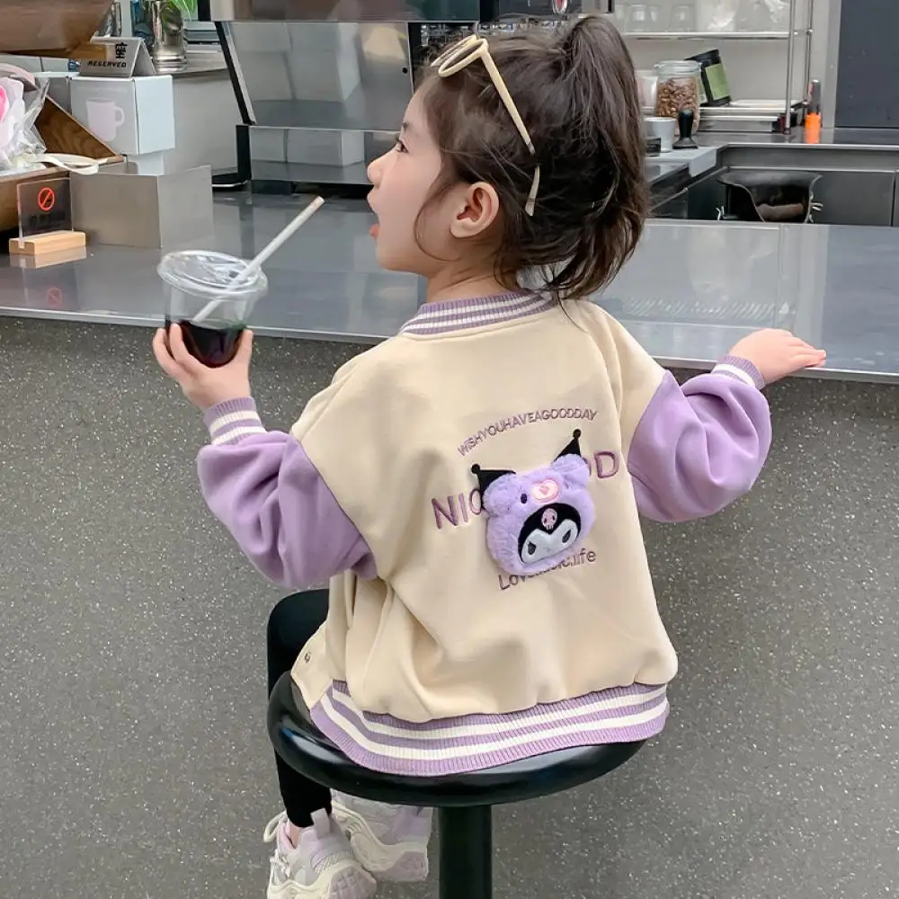 Sanrio Kuromi пальто для девочек, новая весенне-осенняя куртка с героями мультфильмов, кавайный свитшот для отдыха, детские топы, модное пальто, детский Джек
Sanrio Kuromi пальто для девочек, новая весенне-осенняя куртка с героями мультфильмов, кавайный свитшот для отдыха, детские топы, модное пальто, детский Джек