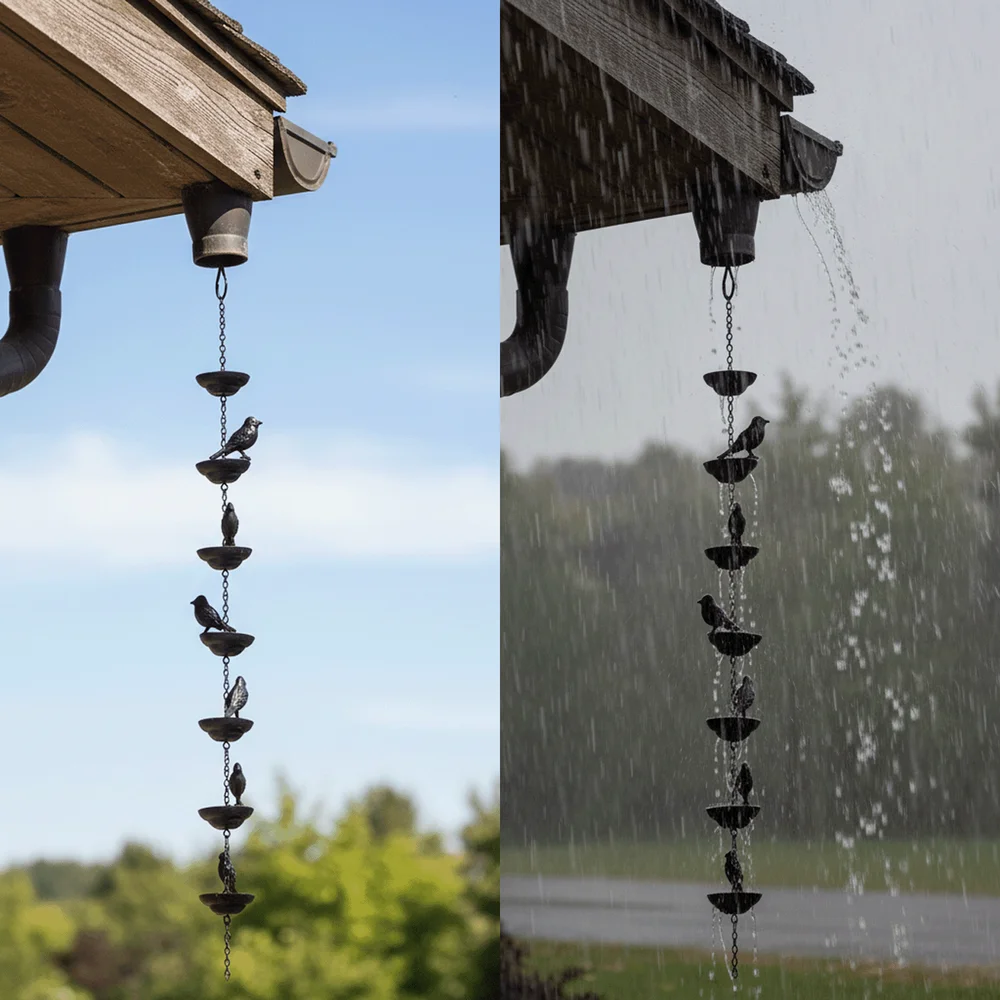 Rain Chain For Outside Adjustable Rain Catcher Chain With Bell For Gutters Outside Eaves Drainage Downspout, For Divert Water A
Rain Chain For Outside Adjustable Rain Catcher Chain With Bell For Gutters Outside Eaves Drainage Downspout, For Divert Water A