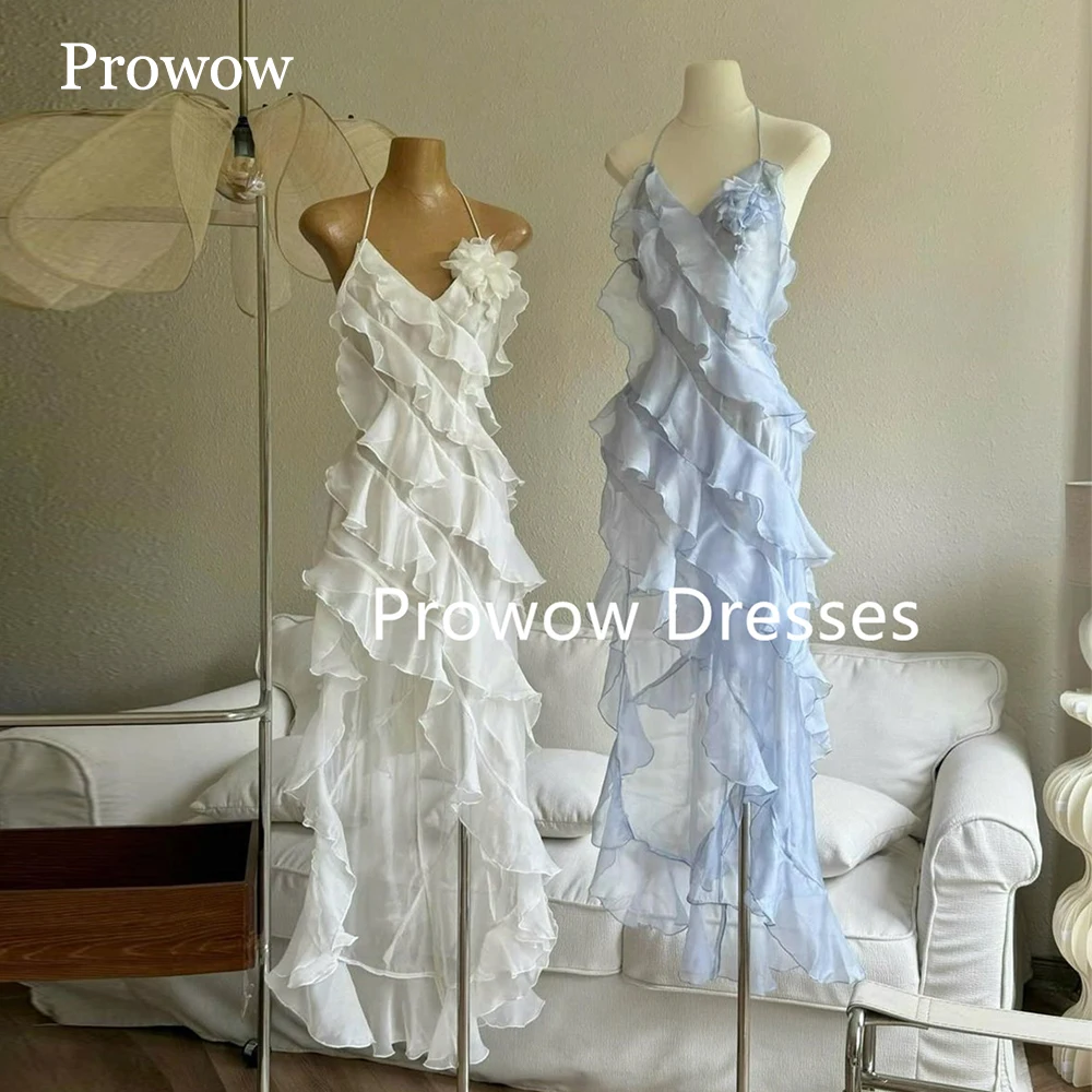 Prowow Sexy Beach V Neck Prom Dresses Ruffles Chiffon Halter Wedding Party Gowns Sleeveless Bridesmaid Gowns Customized
Prowow Sexy Beach V Neck Prom Dresses Ruffles Chiffon Halter Wedding Party Gowns Sleeveless Bridesmaid Gowns Customized