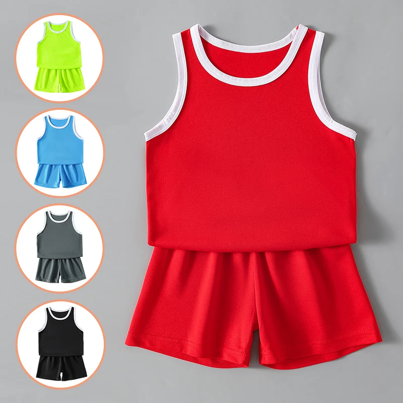 2-piece Boy Solid Color Sports Quick-drying Vest Suit Children's Running Basketball Football Breathable Jersey Joker Color Short
2-piece Boy Solid Color Sports Quick-drying Vest Suit Children's Running Basketball Football Breathable Jersey Joker Color Short